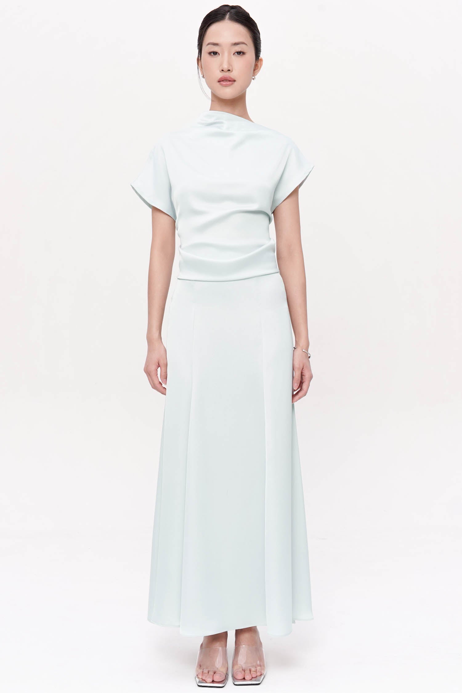 Charitina Maxi A-line Skirt In Mint
