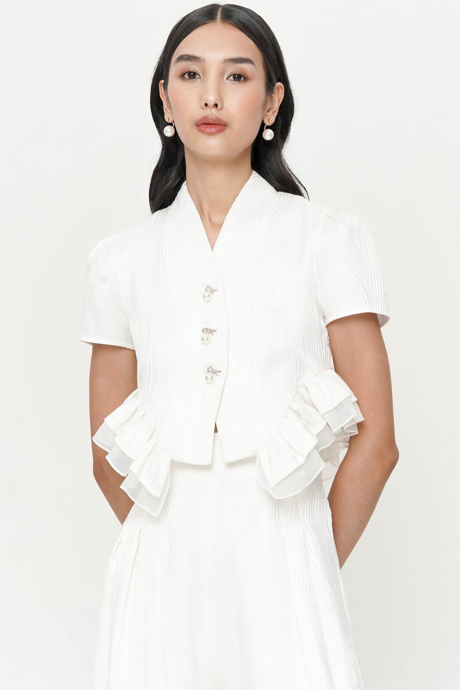 Soleil Top In Pearl White