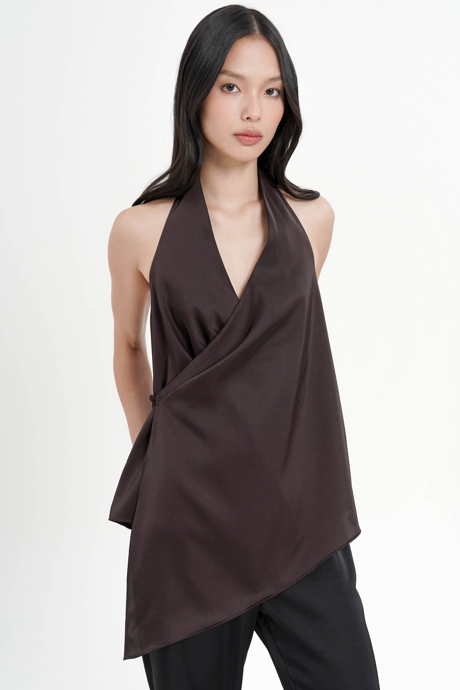 Cassis Asymmetrical Top In Espresso