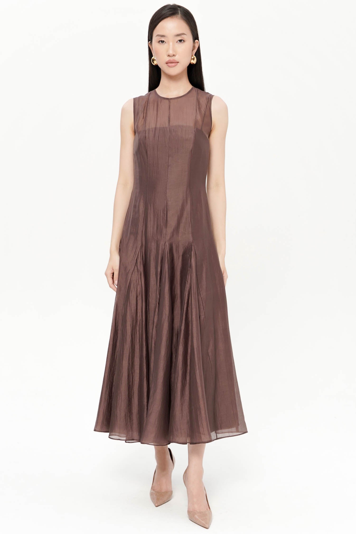 Arlen Two-Piece Maxi Dress In Espresso