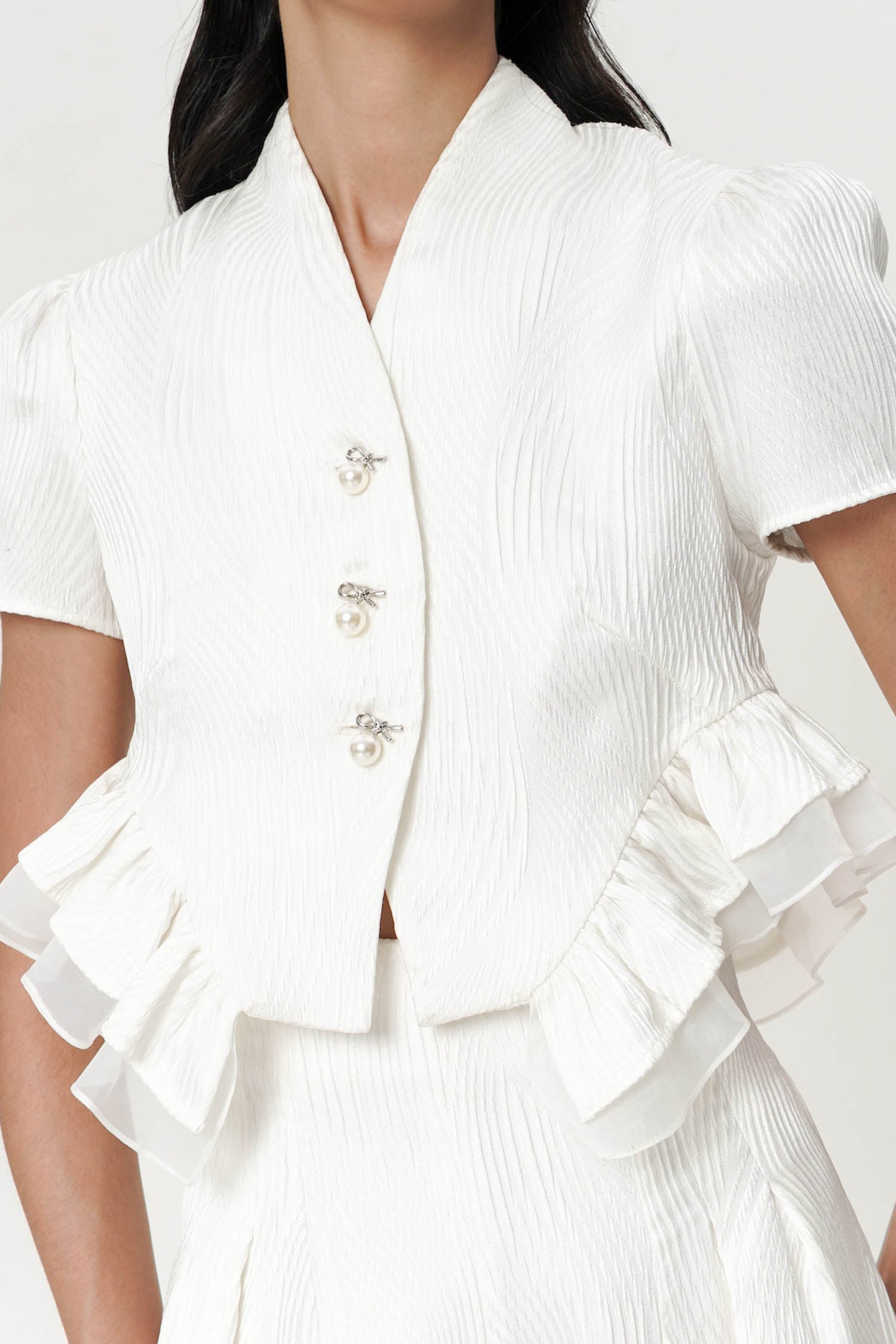 Soleil Top In Pearl White