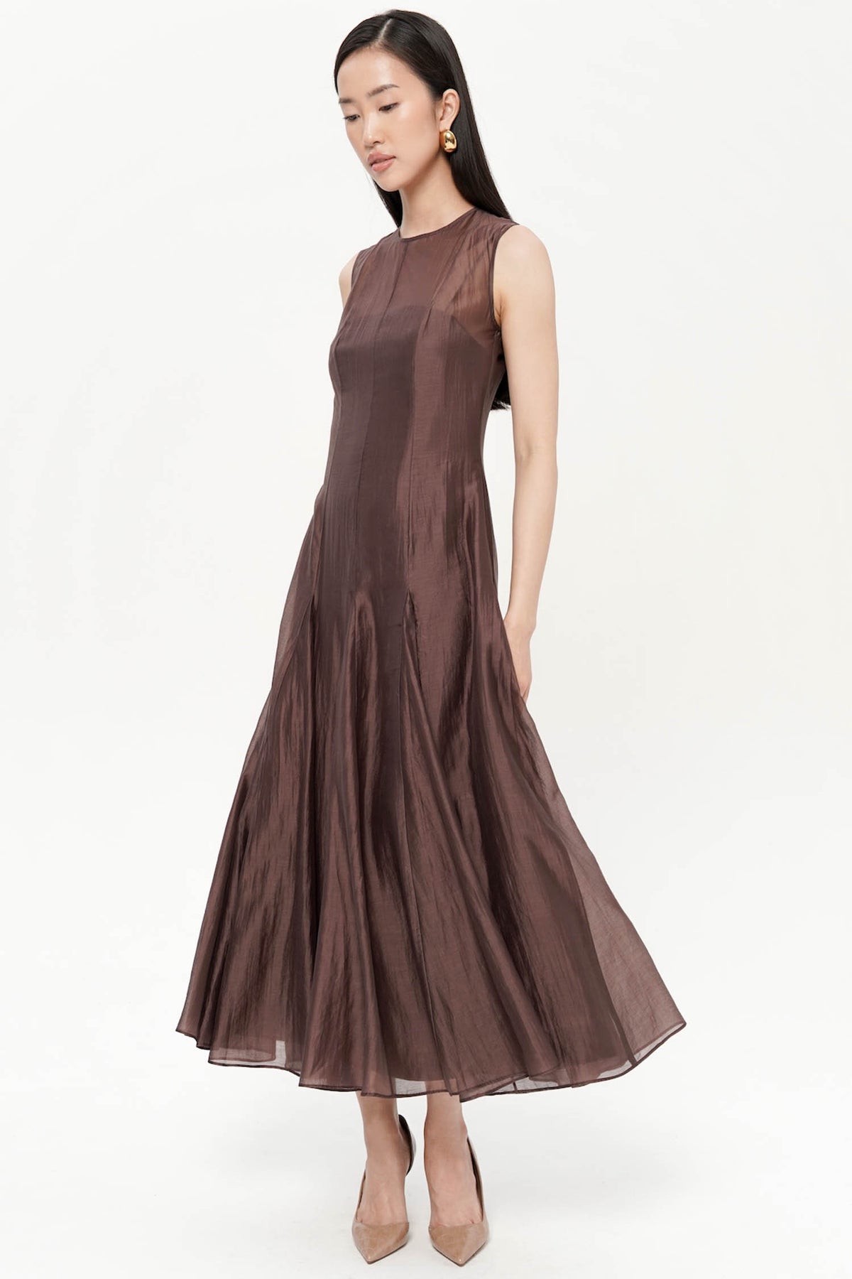 Arlen Two-Piece Maxi Dress In Espresso