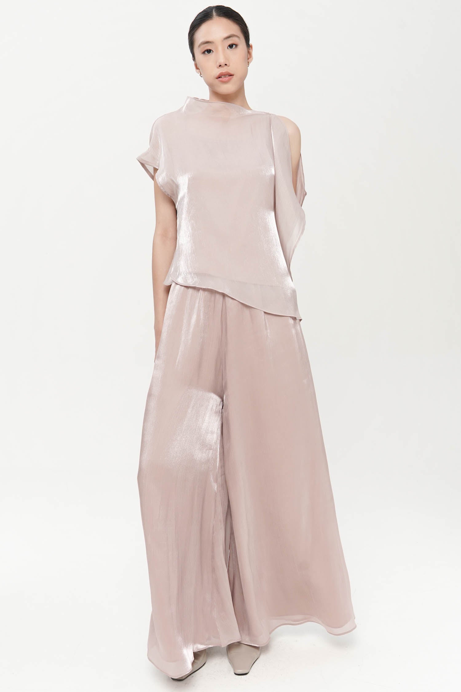 Jire Translucent Trousers In Dusty Rose