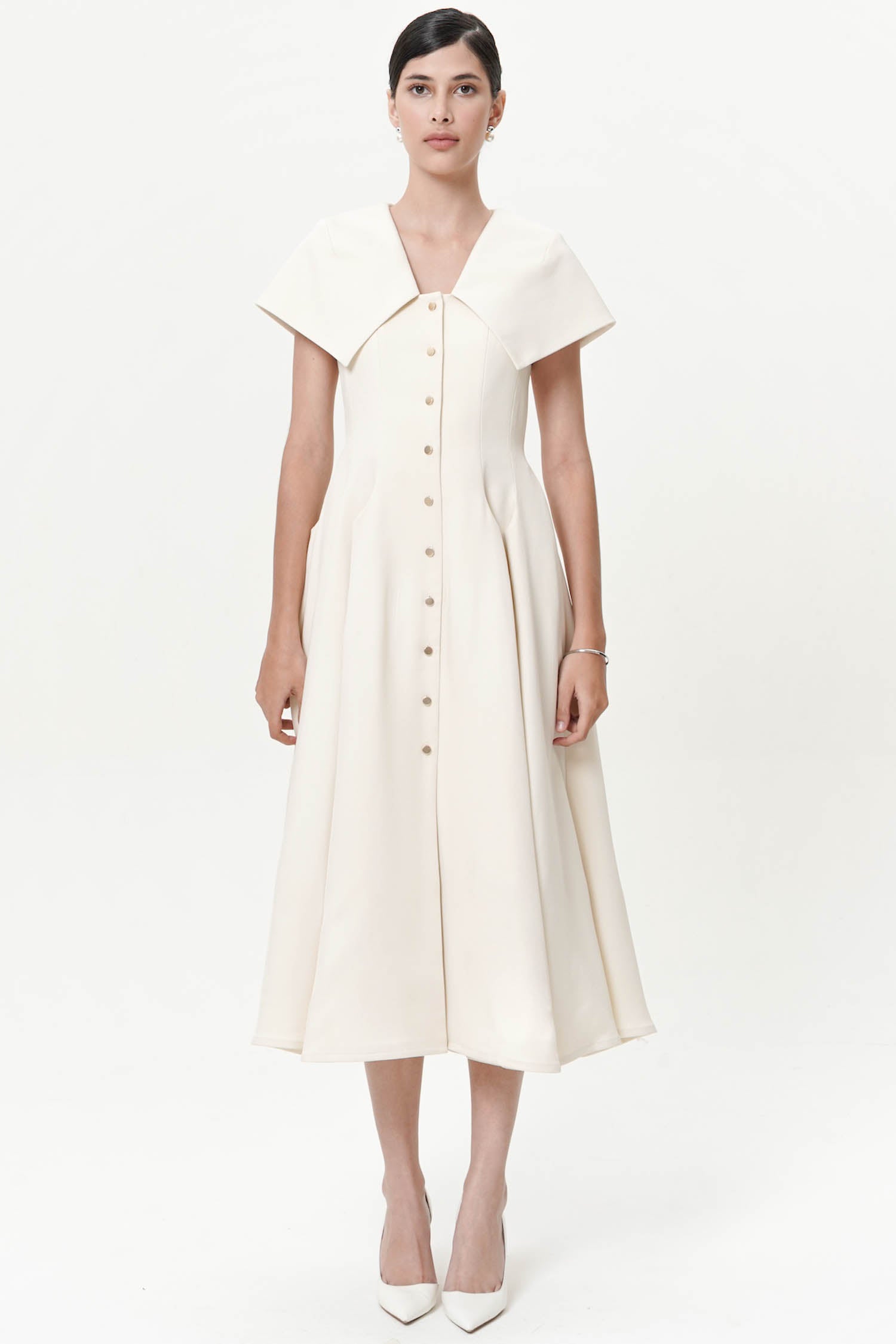 Harriet Midi Dress in Ivory