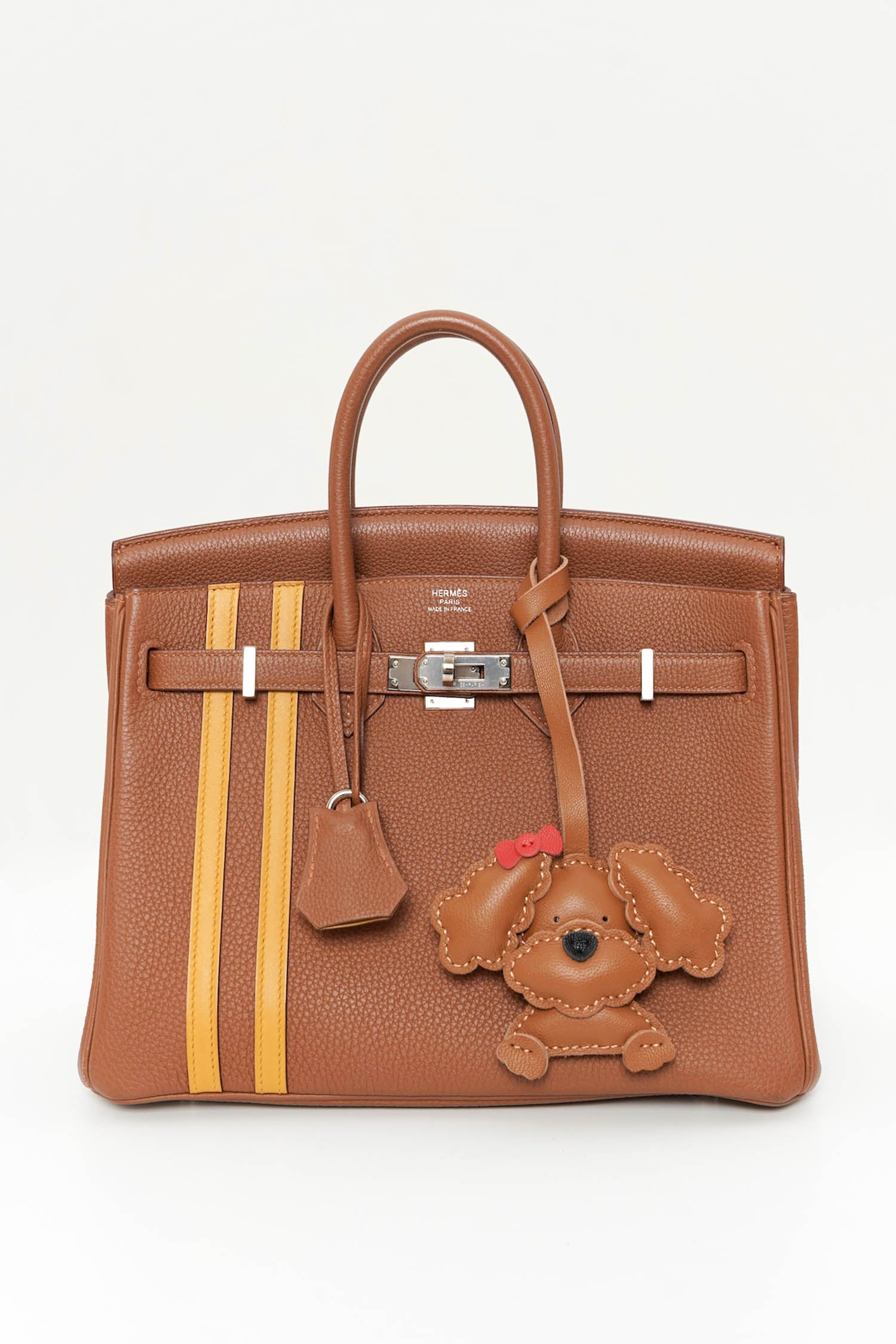 Bark And Bow Poodle Leather Charm In Brown