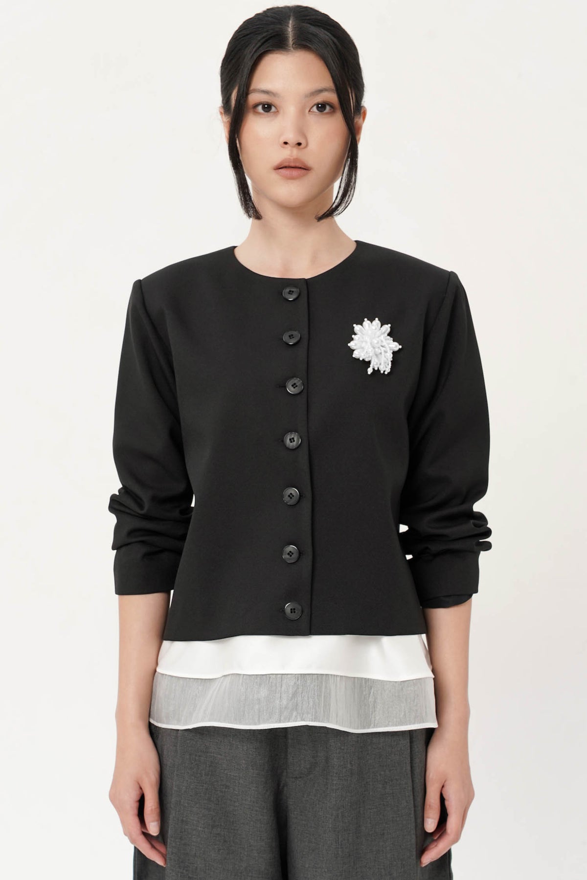 Frame Boxy Jacket In Black