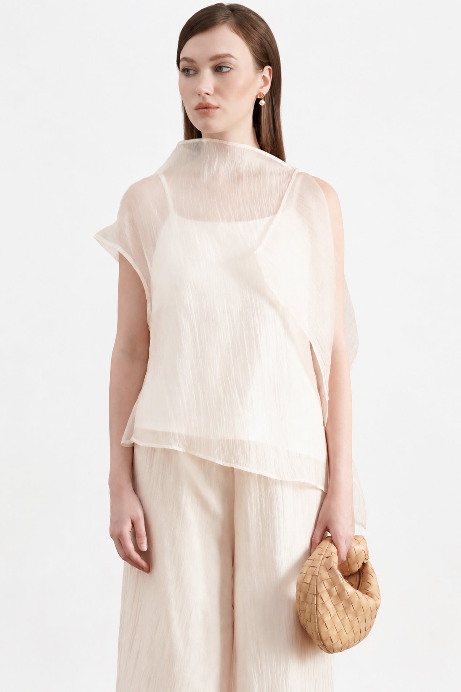 Jire Translucent Two-piece Top In Ivory