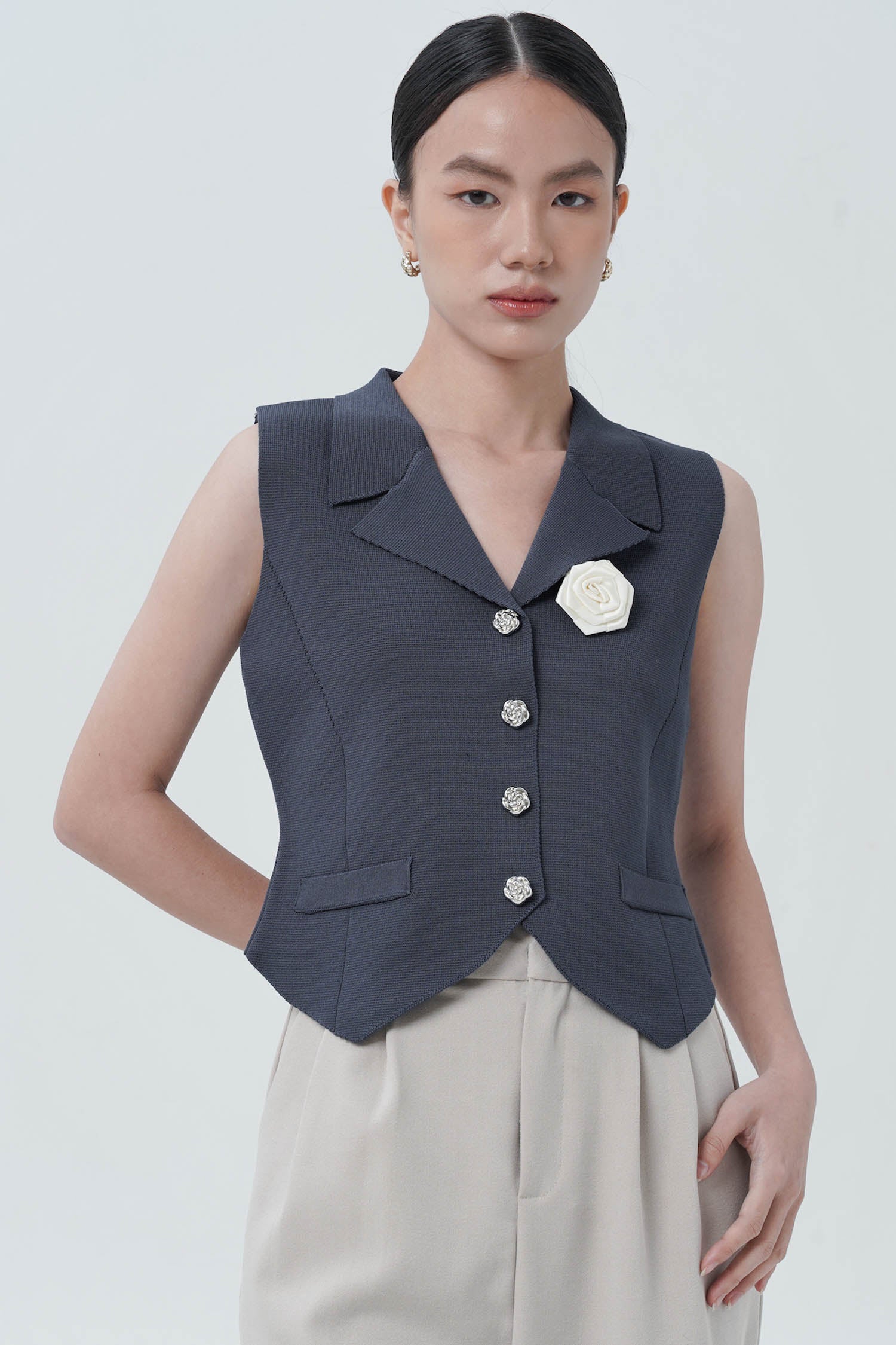 Doule Vest In Navy