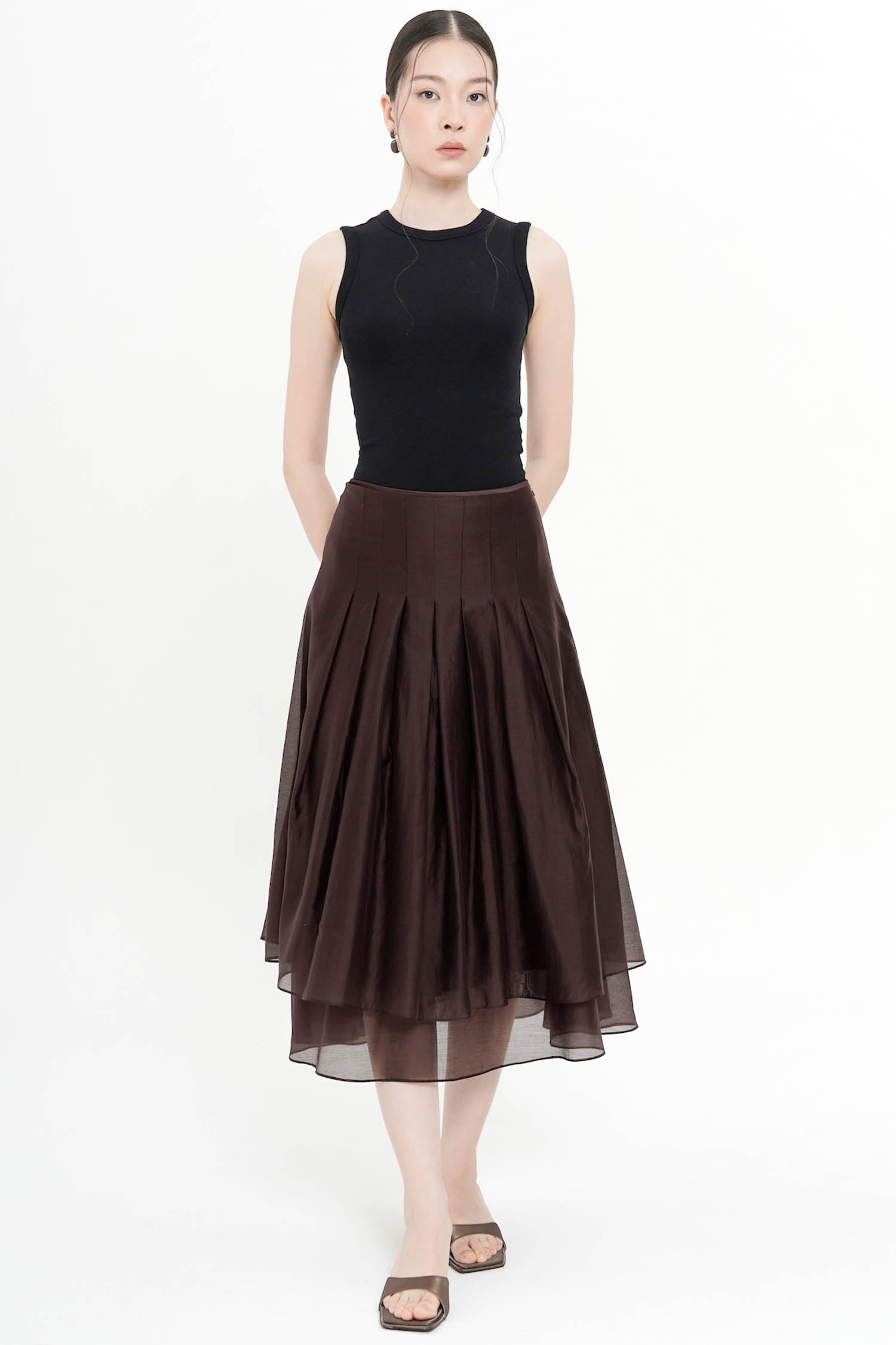 Lane Skirt in Deep Brown