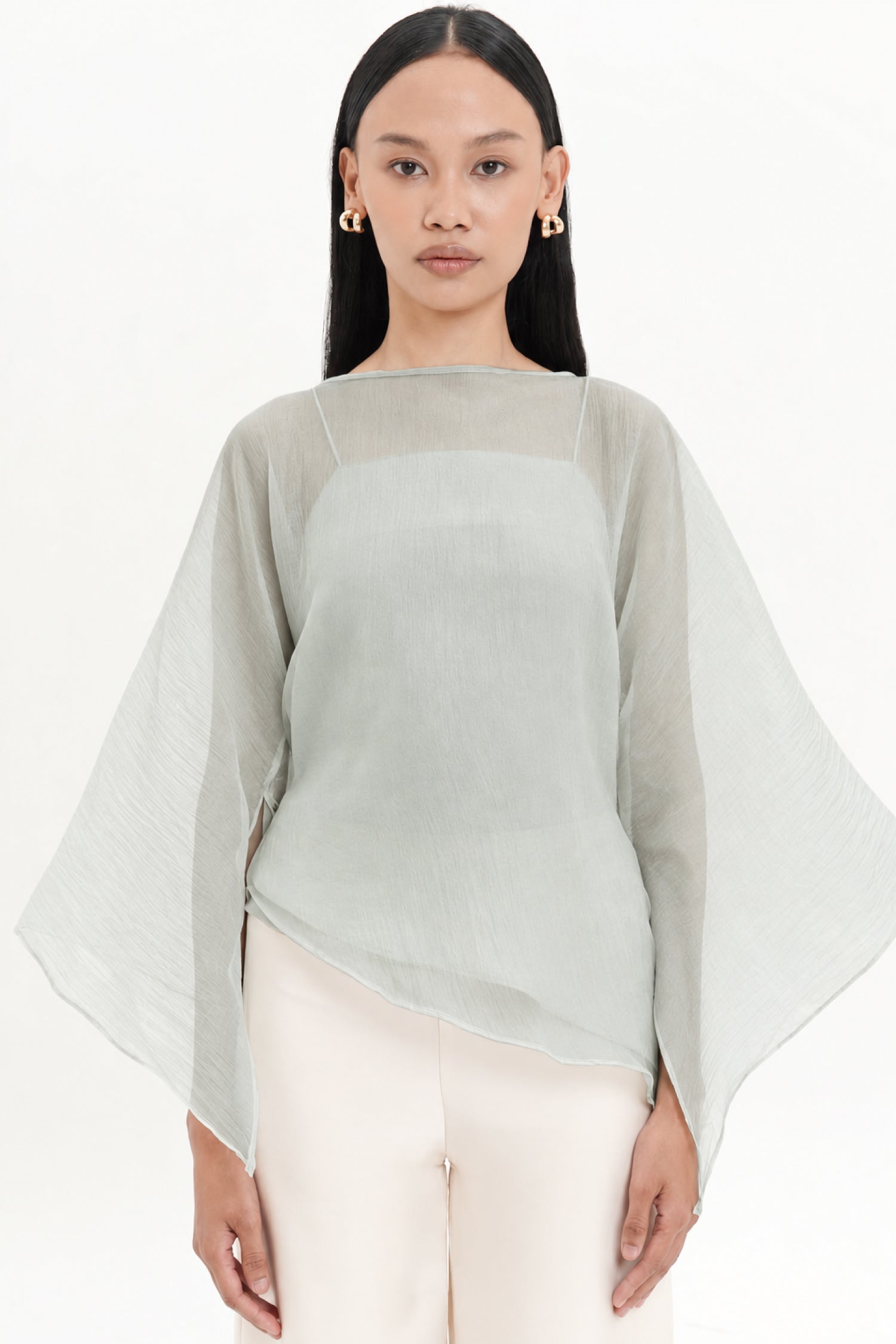 Elysia Long Sleeve Top In Sage