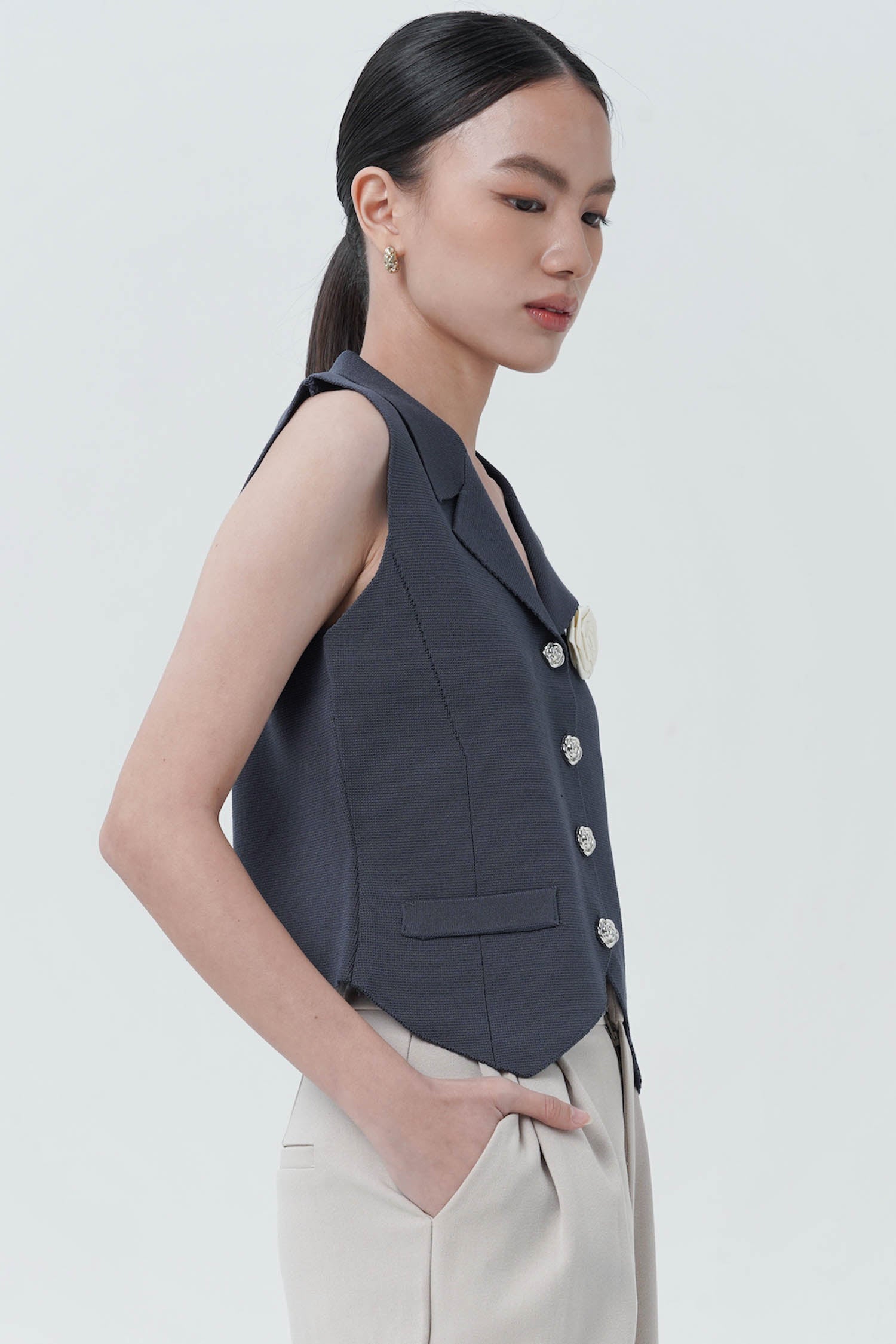 Doule Vest In Navy