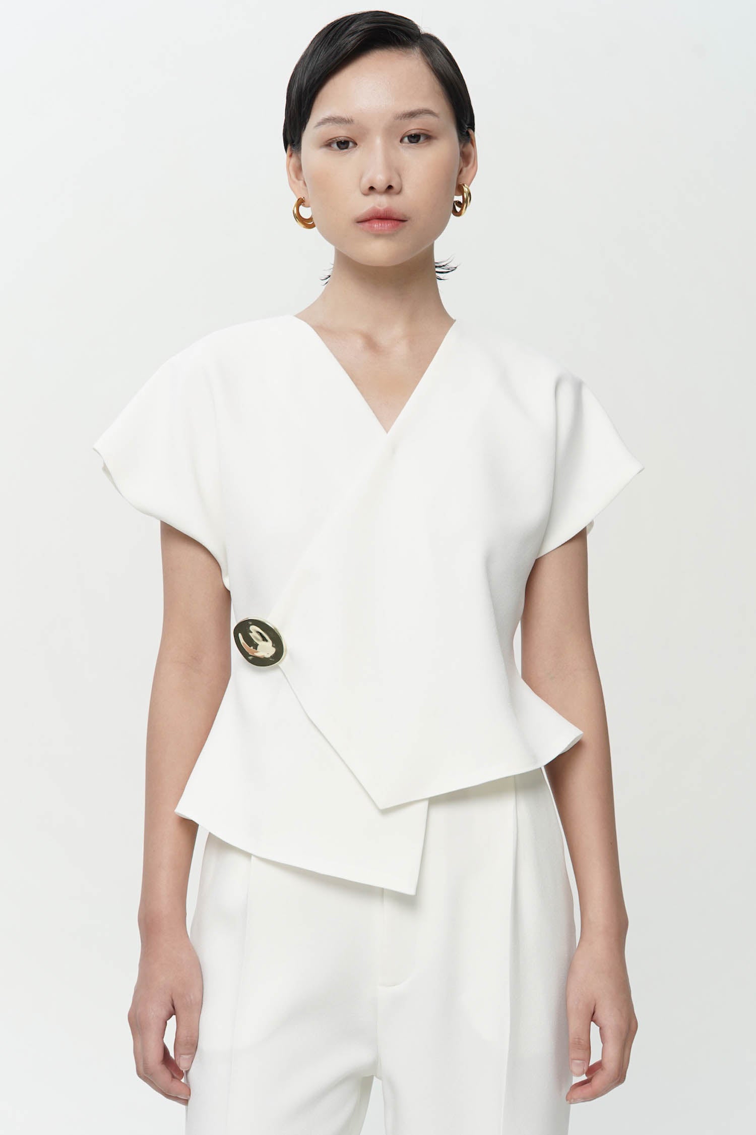 Teidi Wrap Top In Broken White