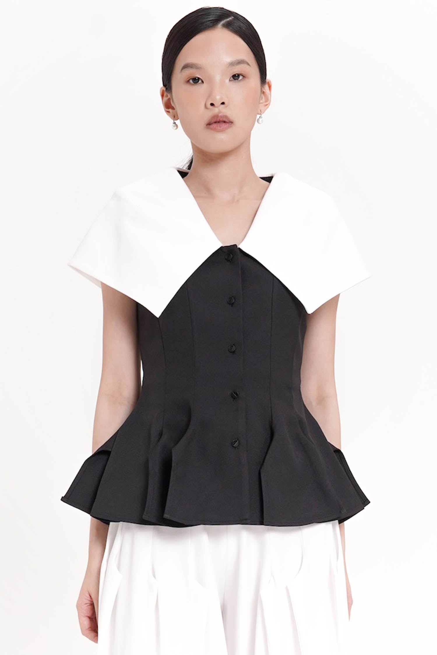 Harriet Top White - Black
