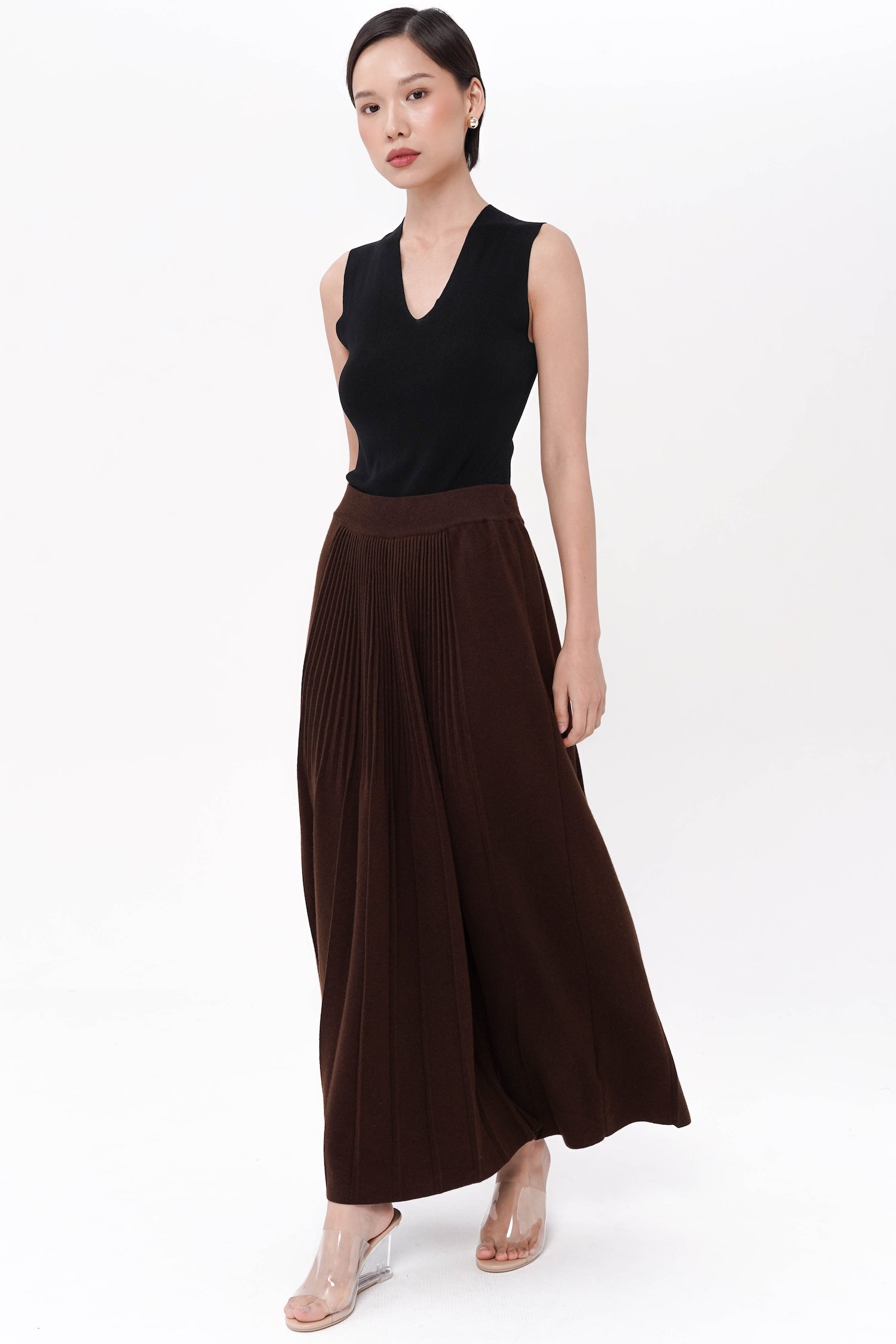 Serena Maxi Knit Skirt In Espresso