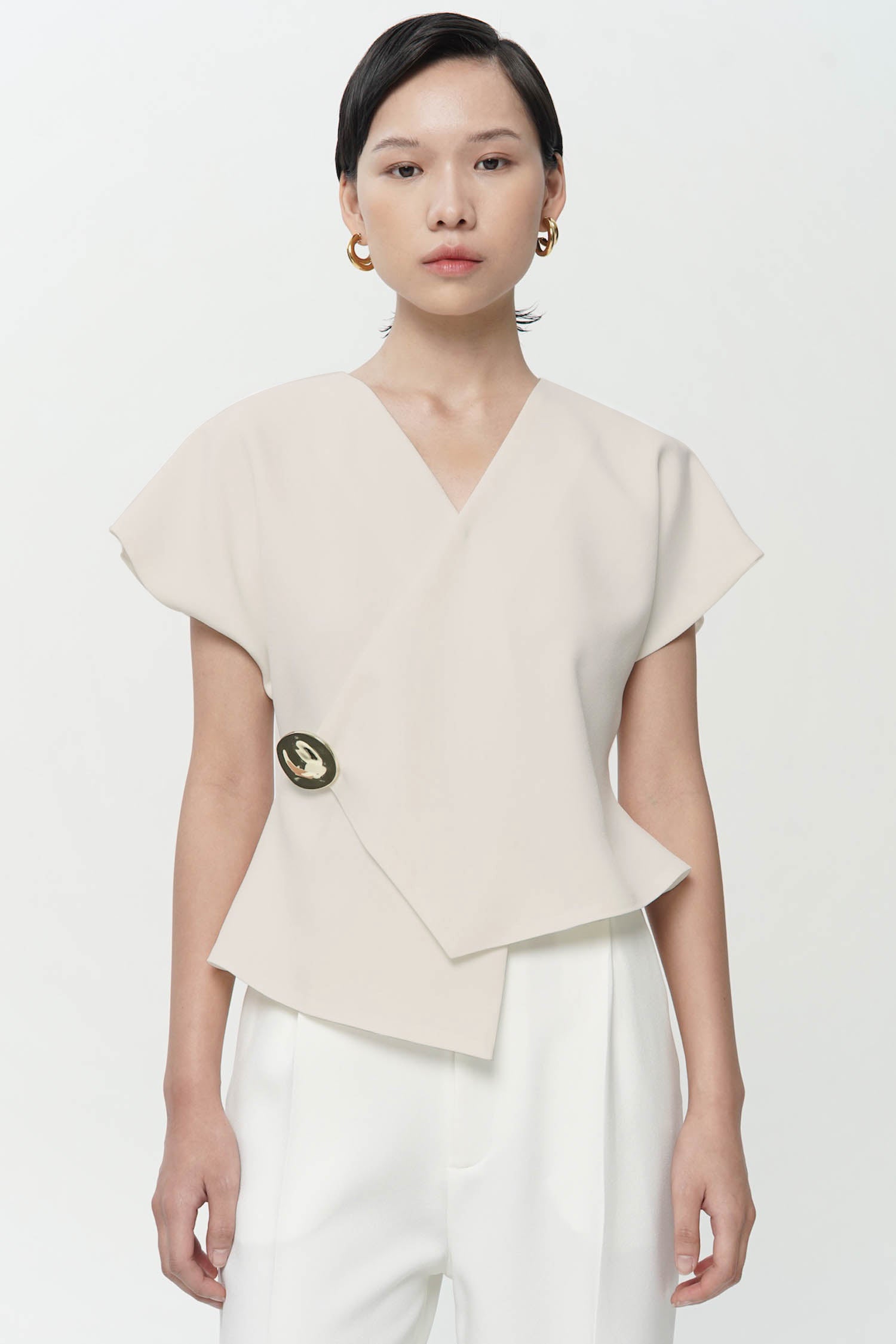 Teidi Wrap Top In Oat