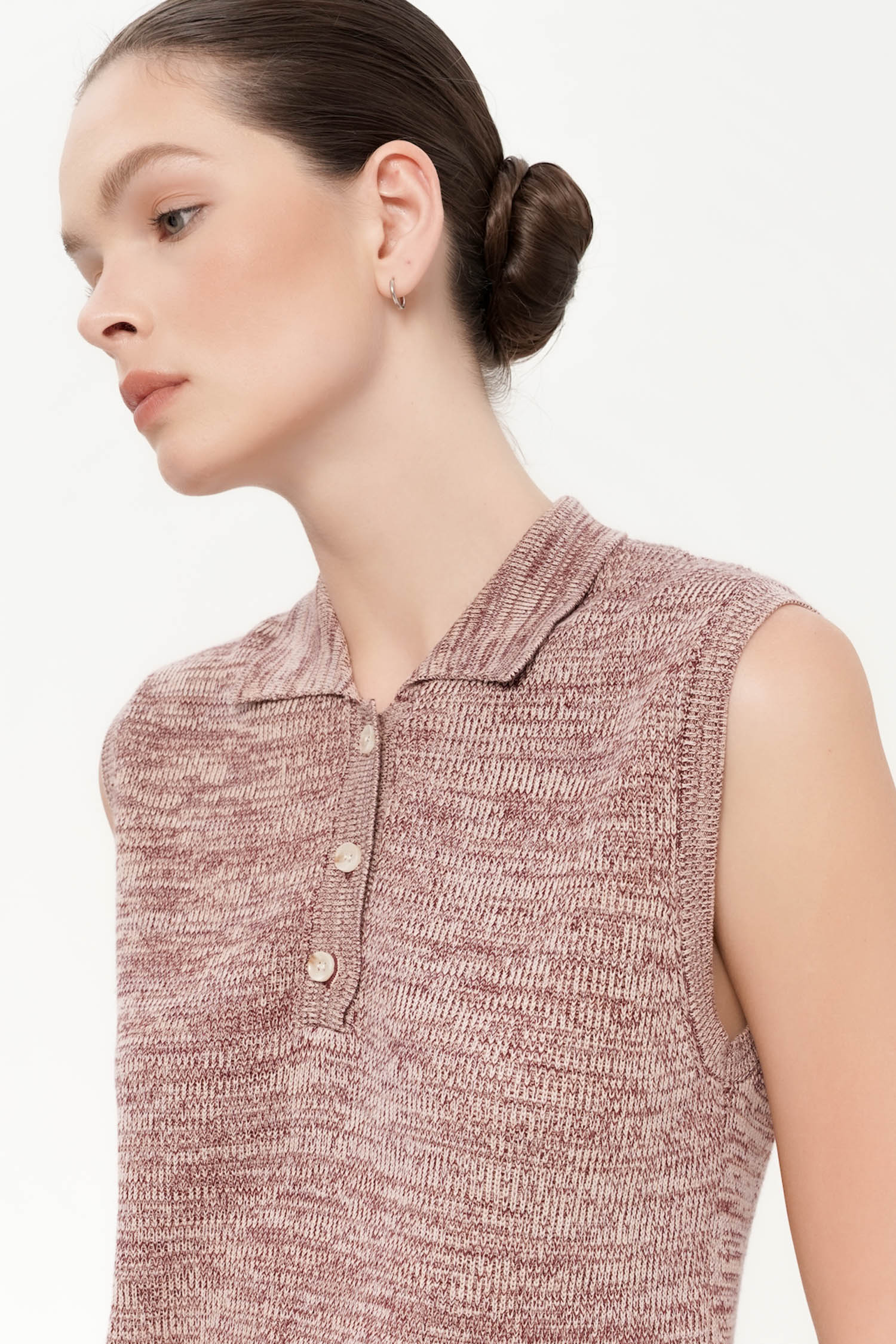 Perse Vest In Maroon