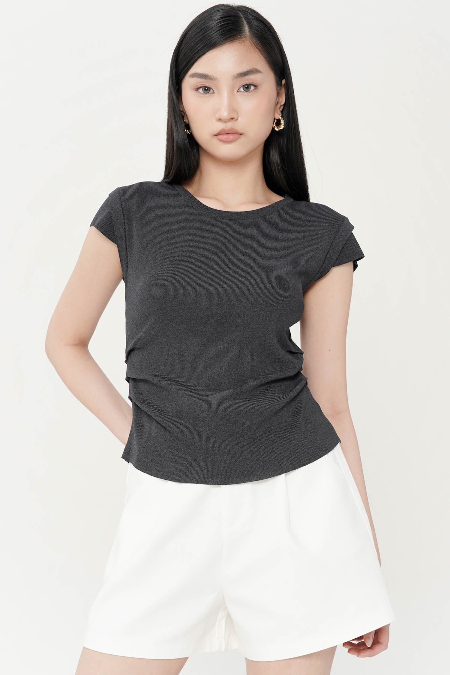 Twila Top In Dark Grey