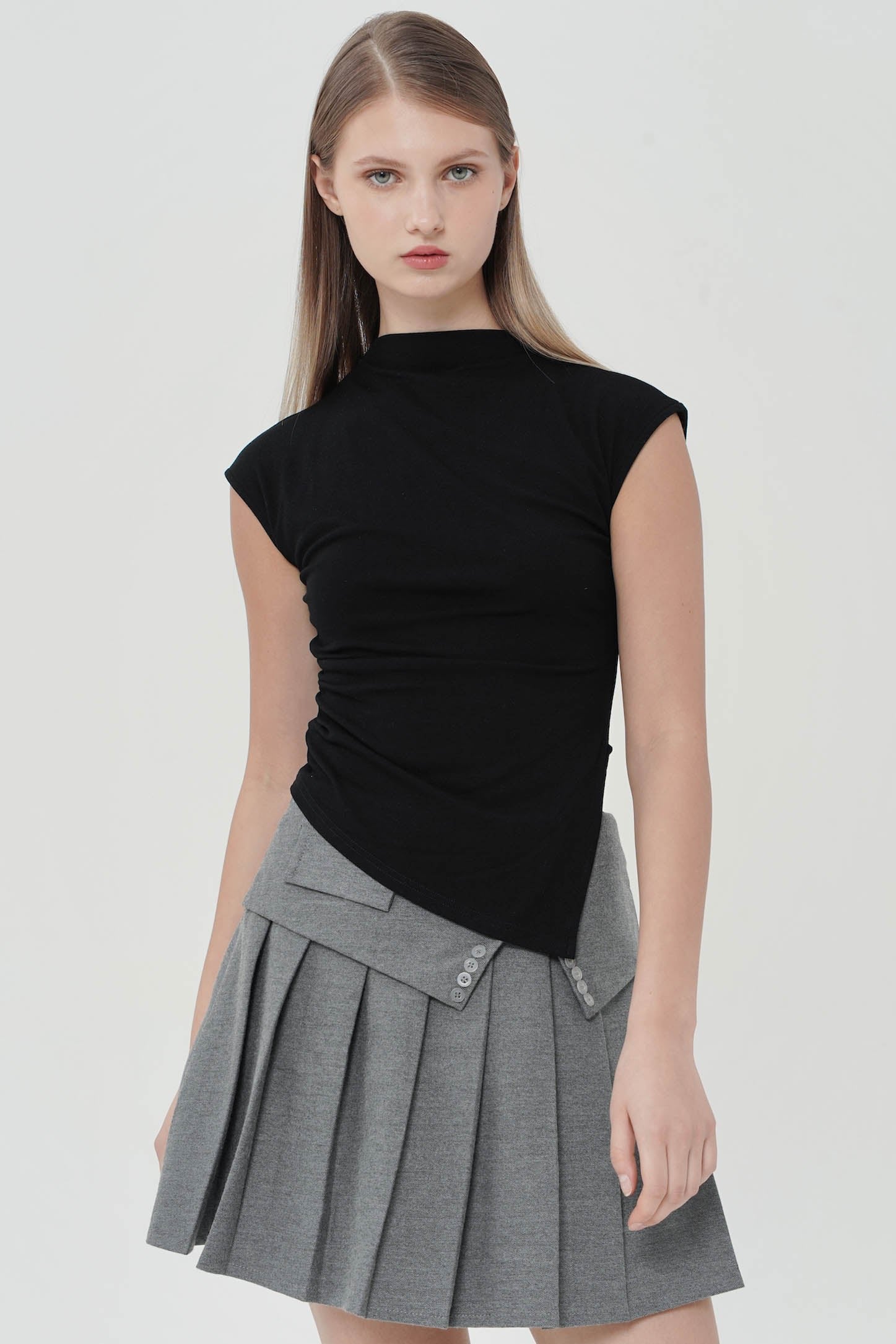 Idra Ruched Top In Black (3 LEFT)