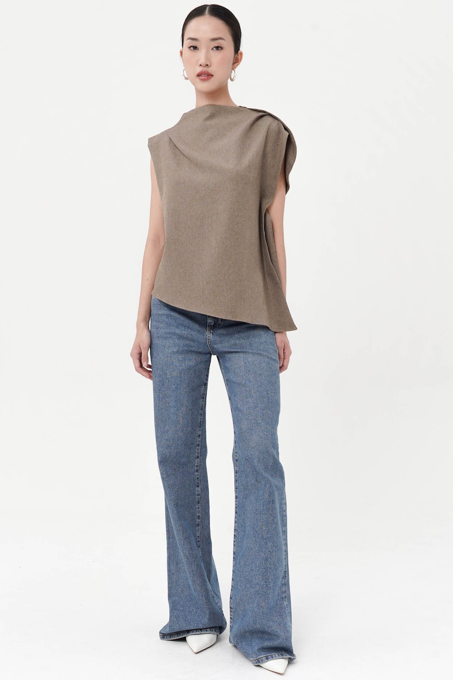Neuf Asymmetrical Top In Ash Brown