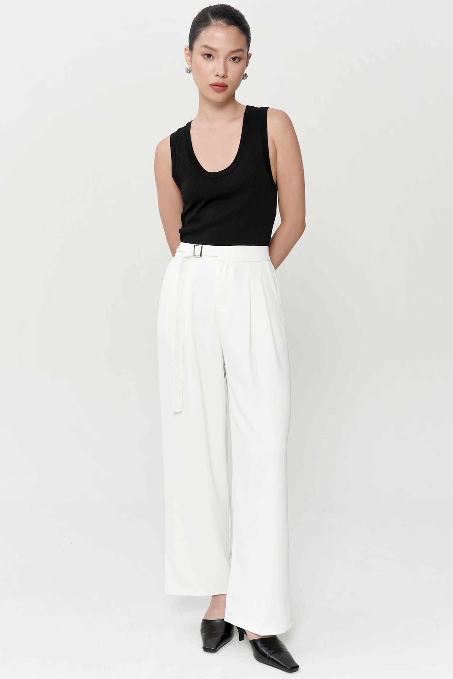 Cassidy Belted Trouser In White
