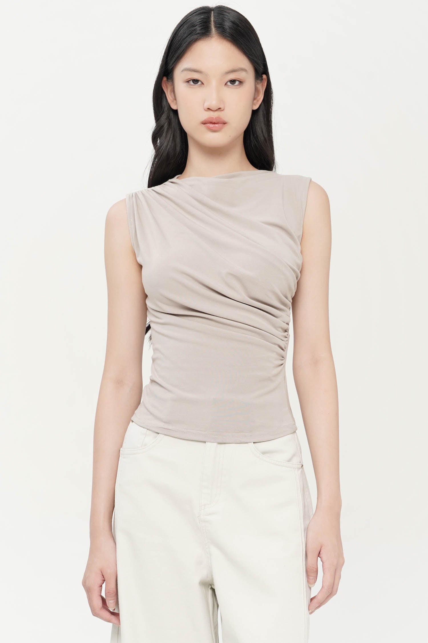 Akari Top In Taupe