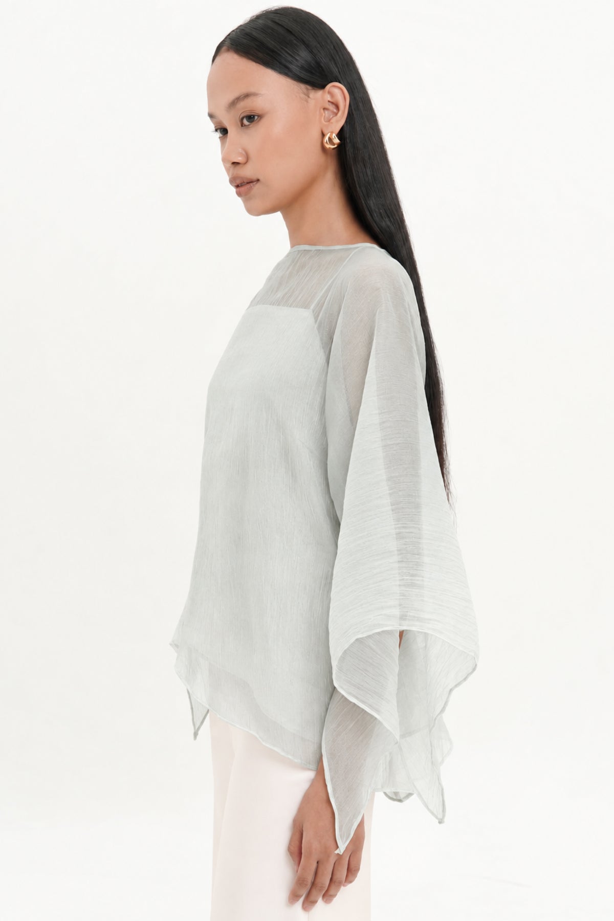 Elysia Long Sleeve Top In Sage