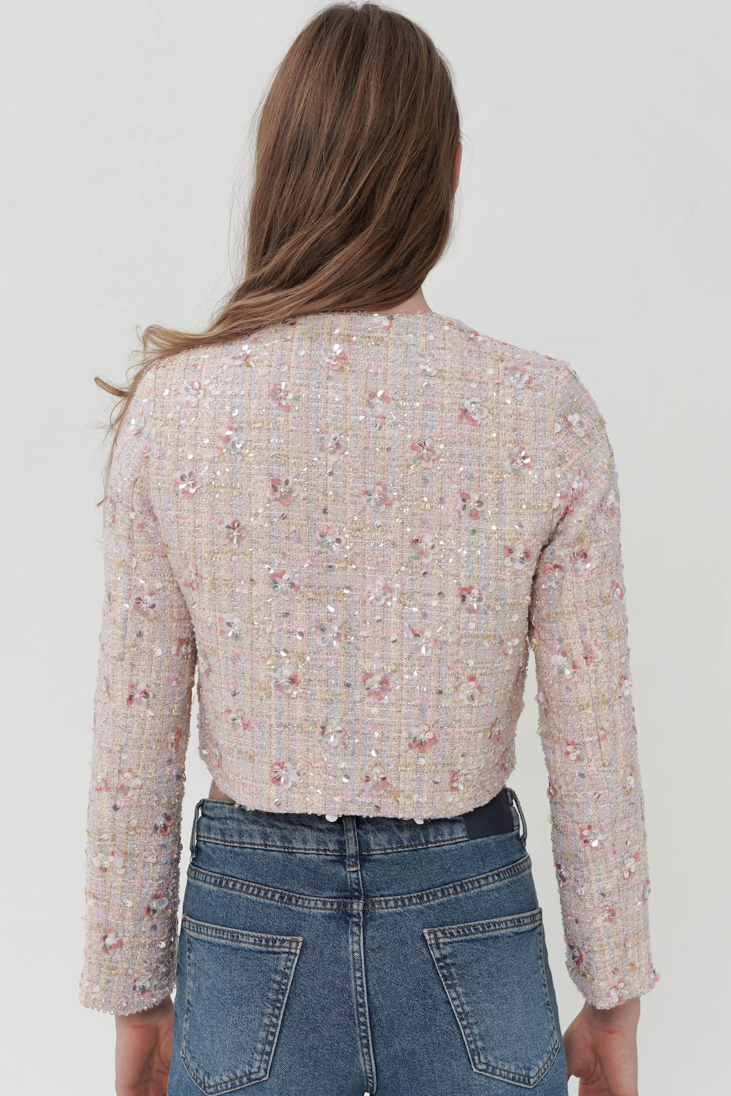 Esmerdi Embellished Tweed In Pink (1 LEFT)