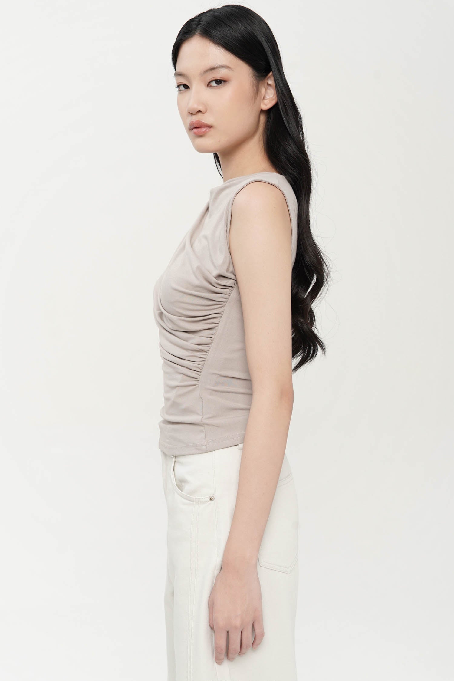 Akari Top In Taupe