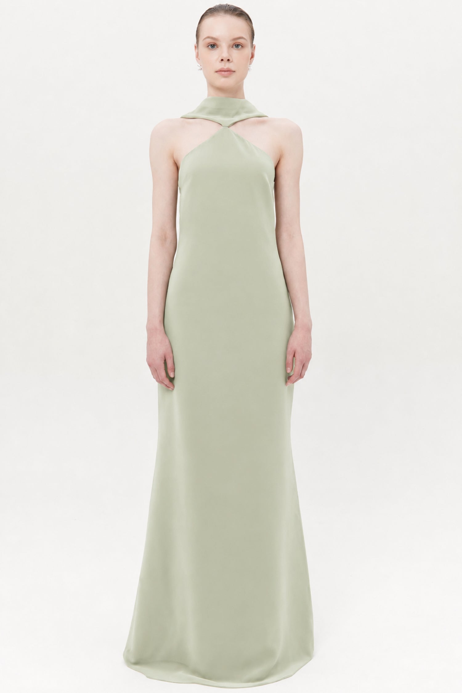 Elsin Maxi Halter Dress In Sage