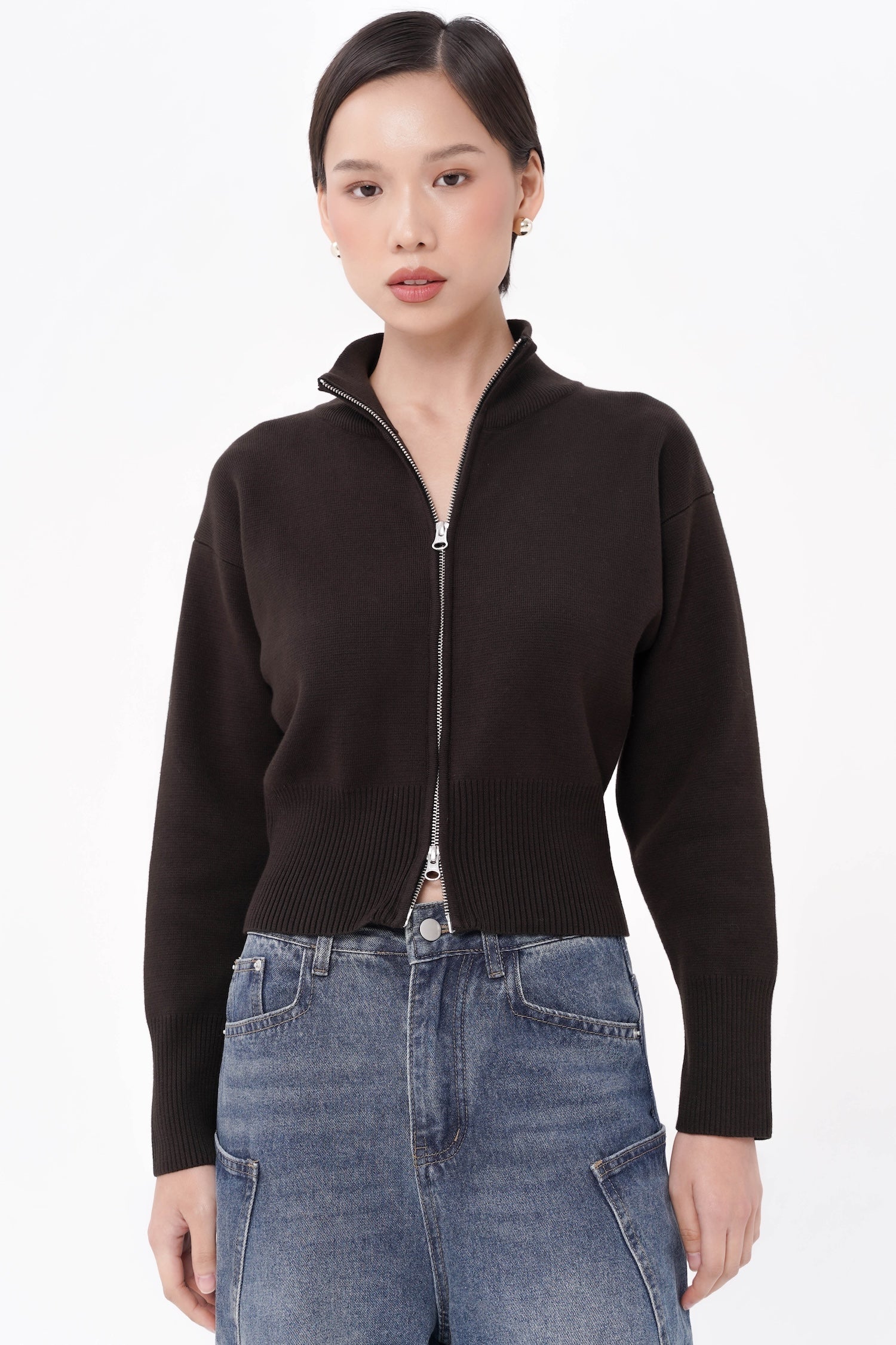 Polona Outer In Espresso Knit