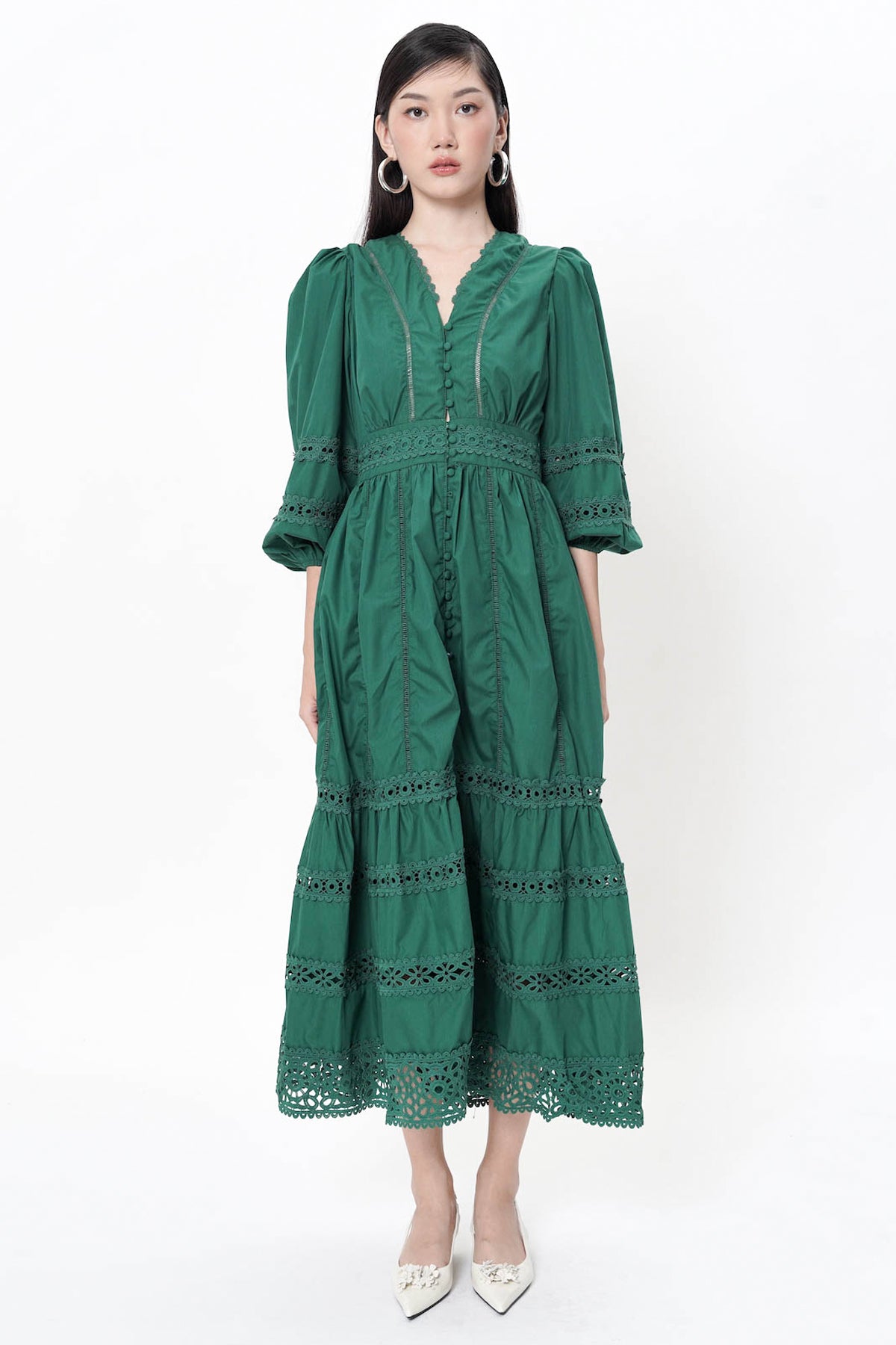 Emelia Midi Dress In Green