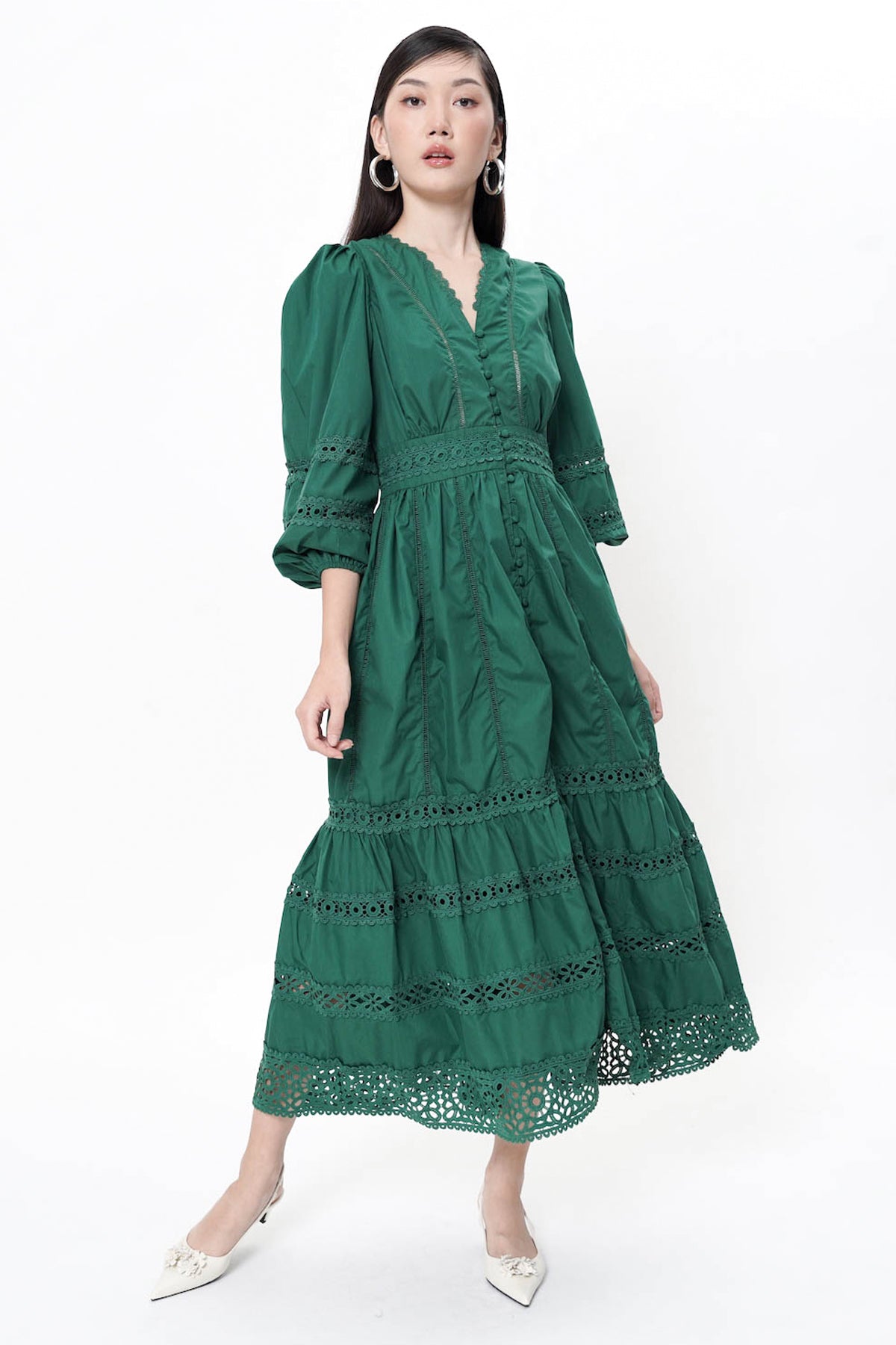 Emelia Midi Dress In Green (2 LEFT)