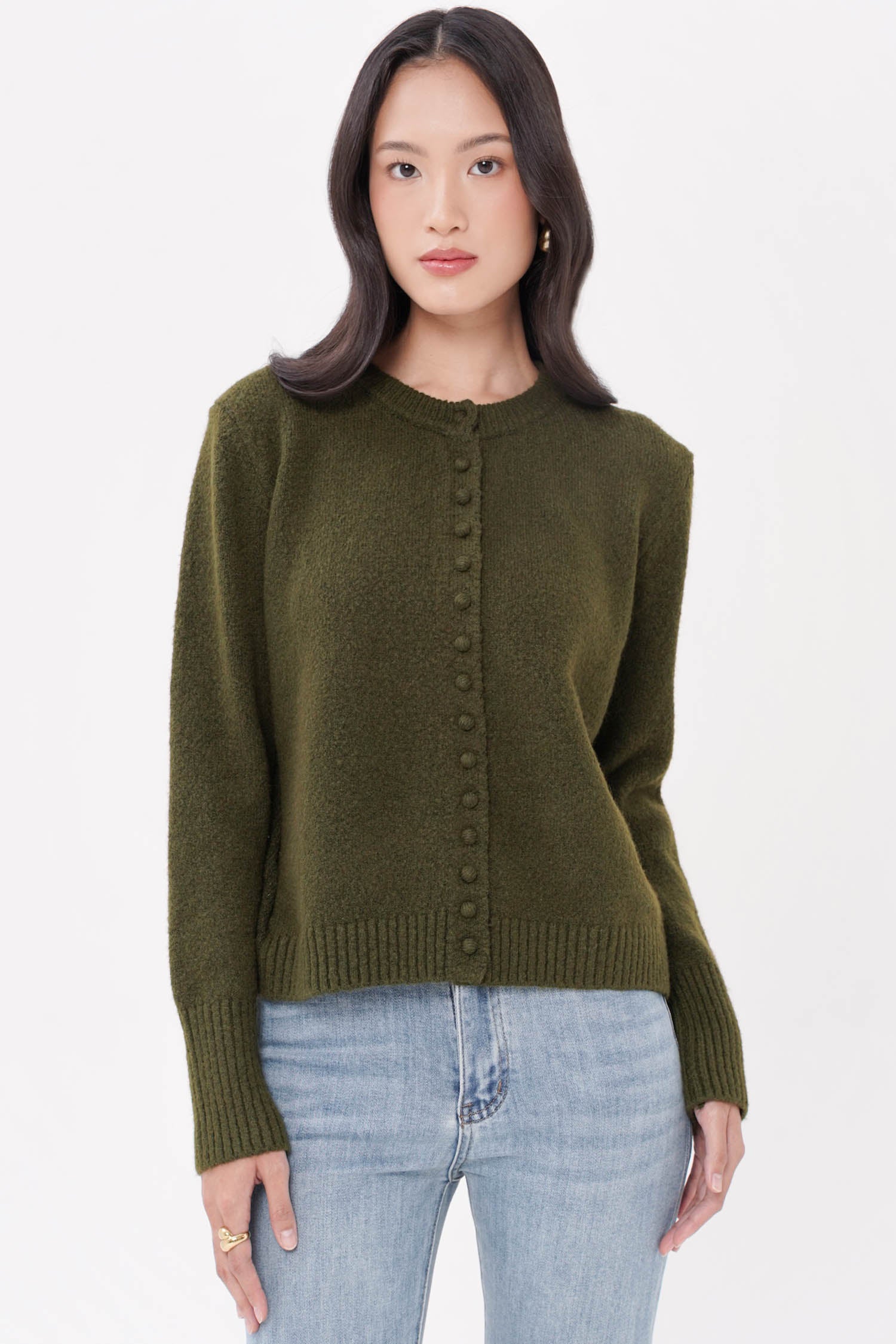 Raina Cardigan In Olive