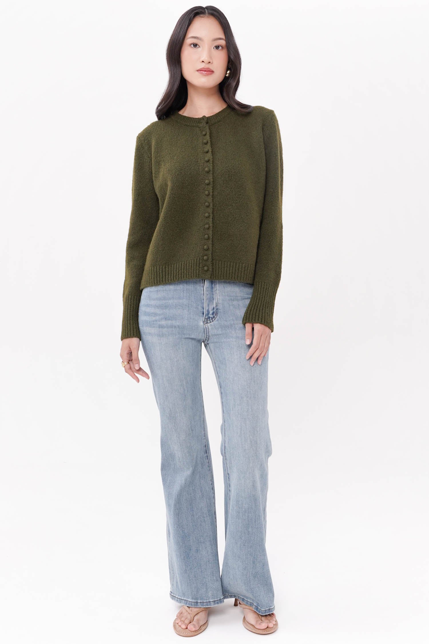 Raina Cardigan In Olive