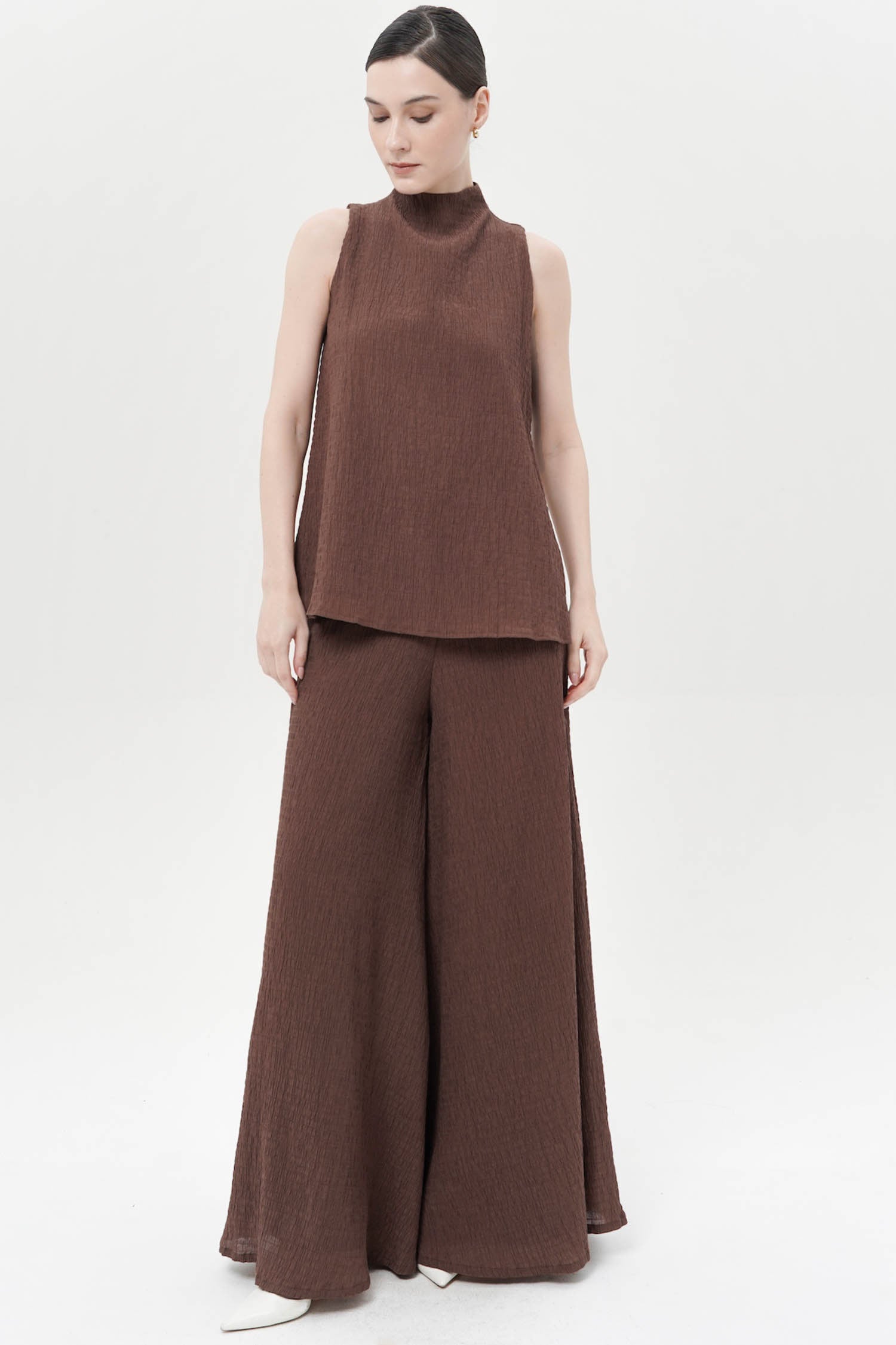 Santina Wide Leg Pants In Espresso