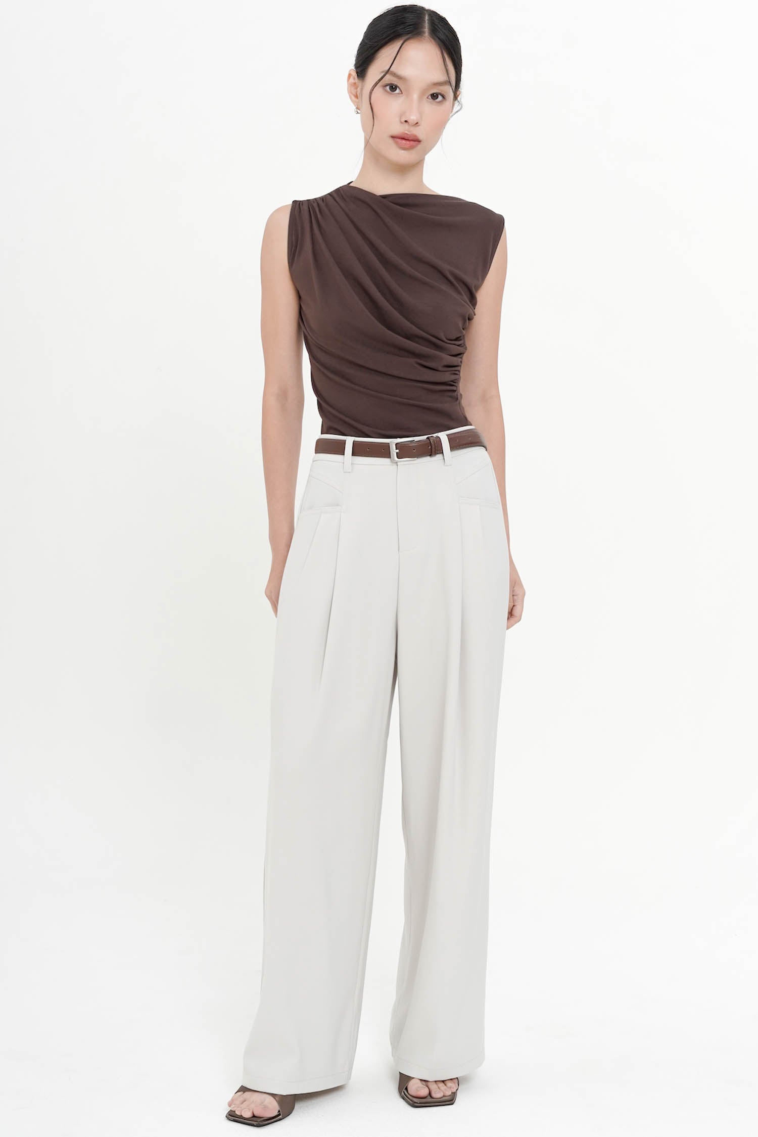 Sermon High-Waist Flare Trouser In Creme