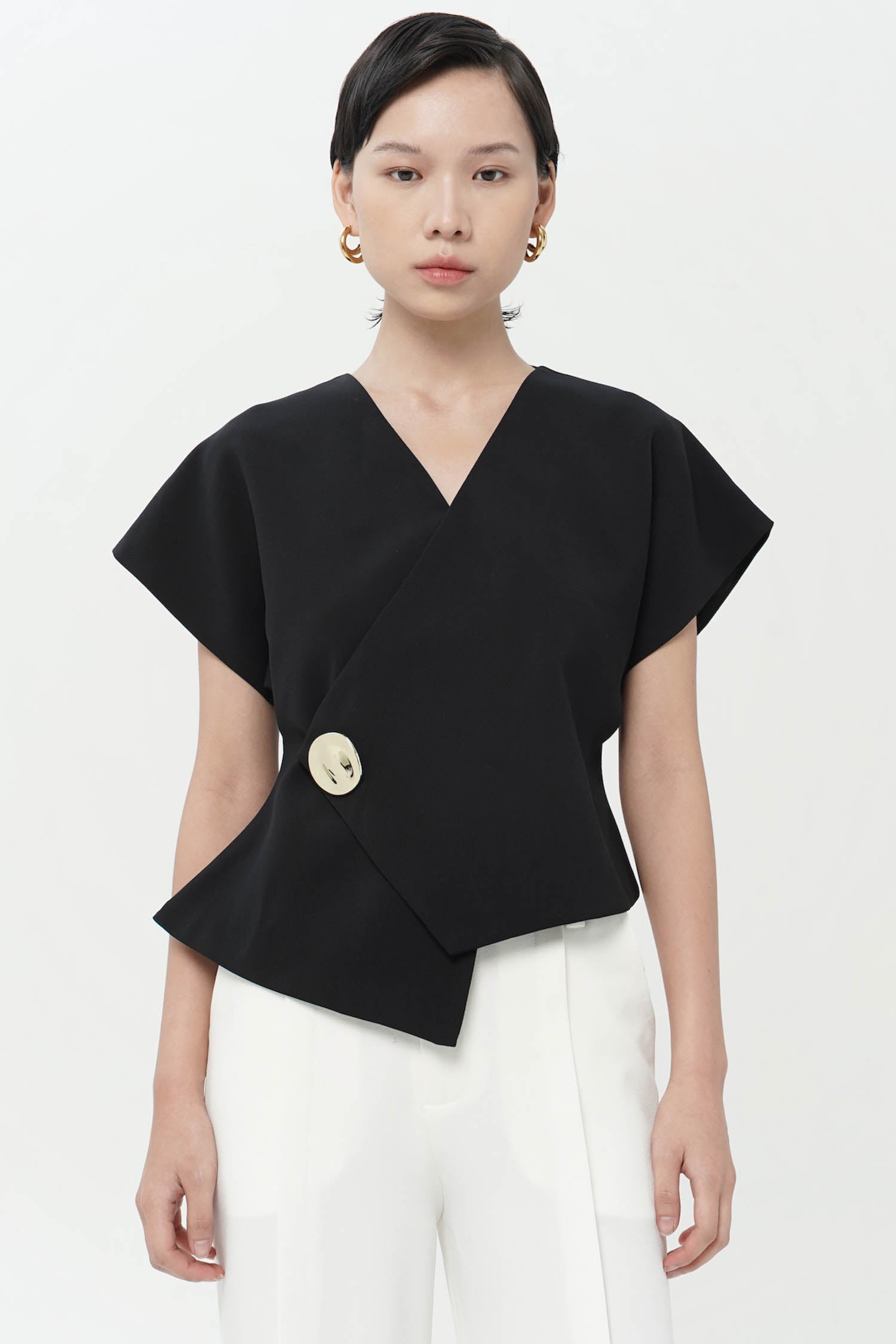 Teidi Wrap Top In Black