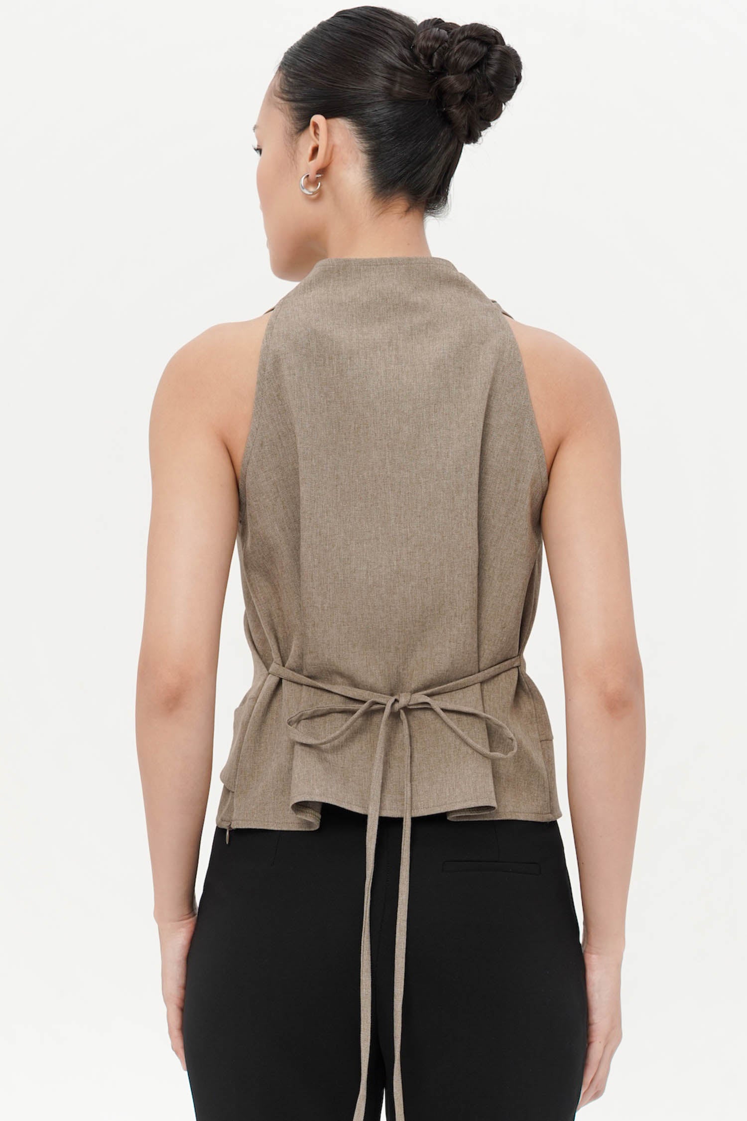 Pine Wrap Top In Ash Brown