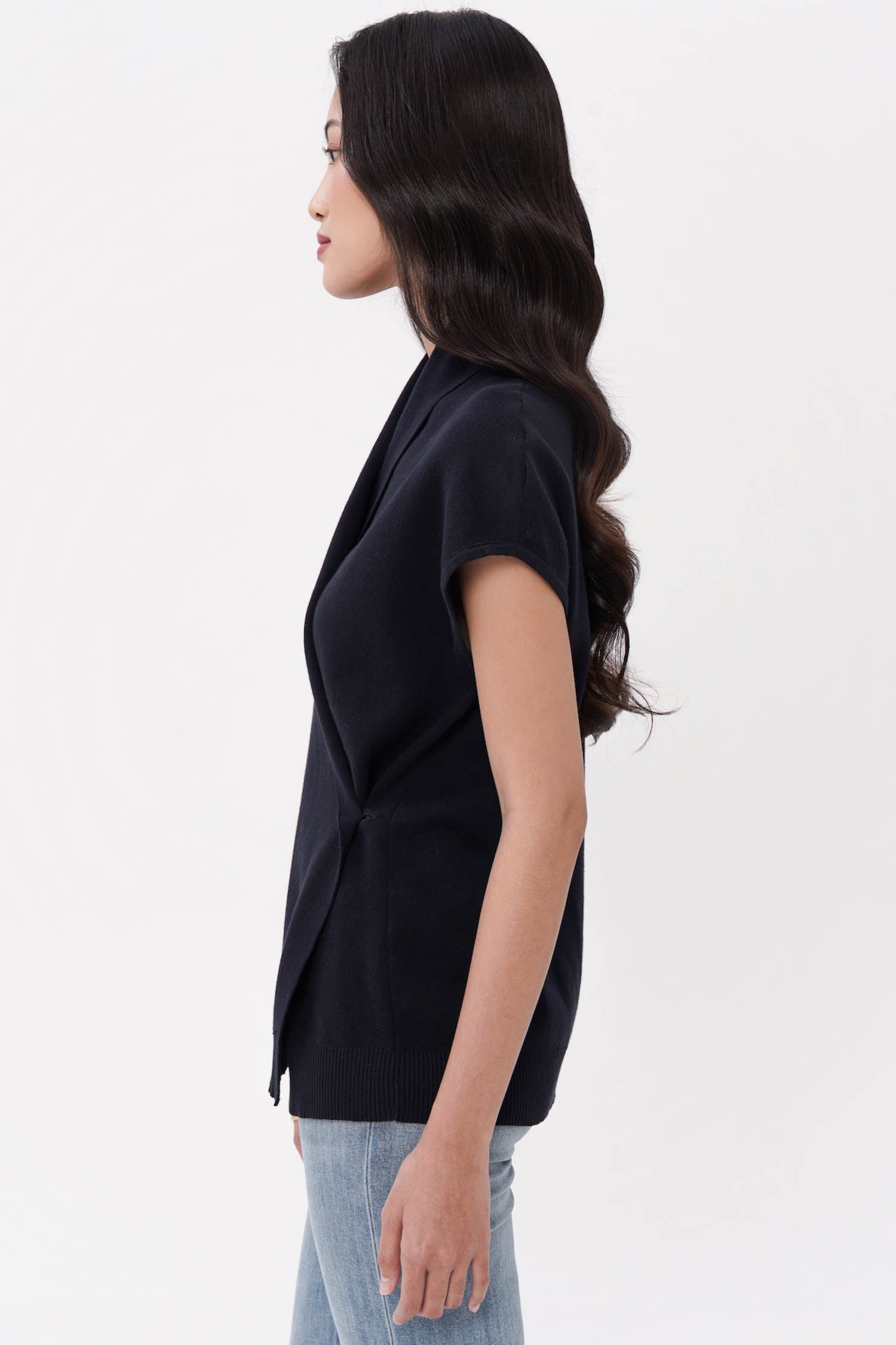 Eira Wrap Top In Navy