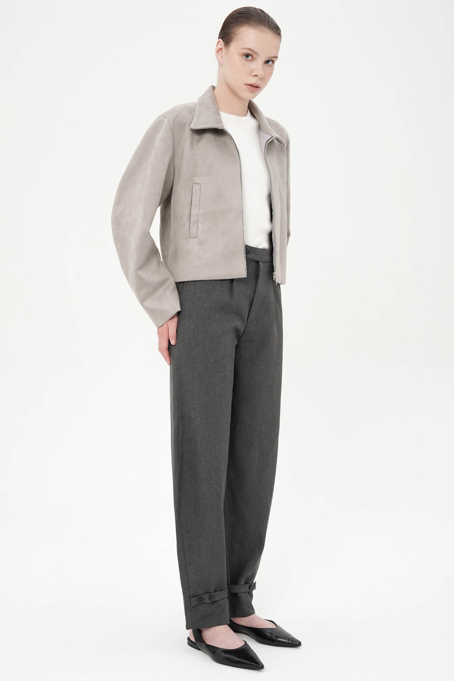 Riven Boxy Jacket In Cement