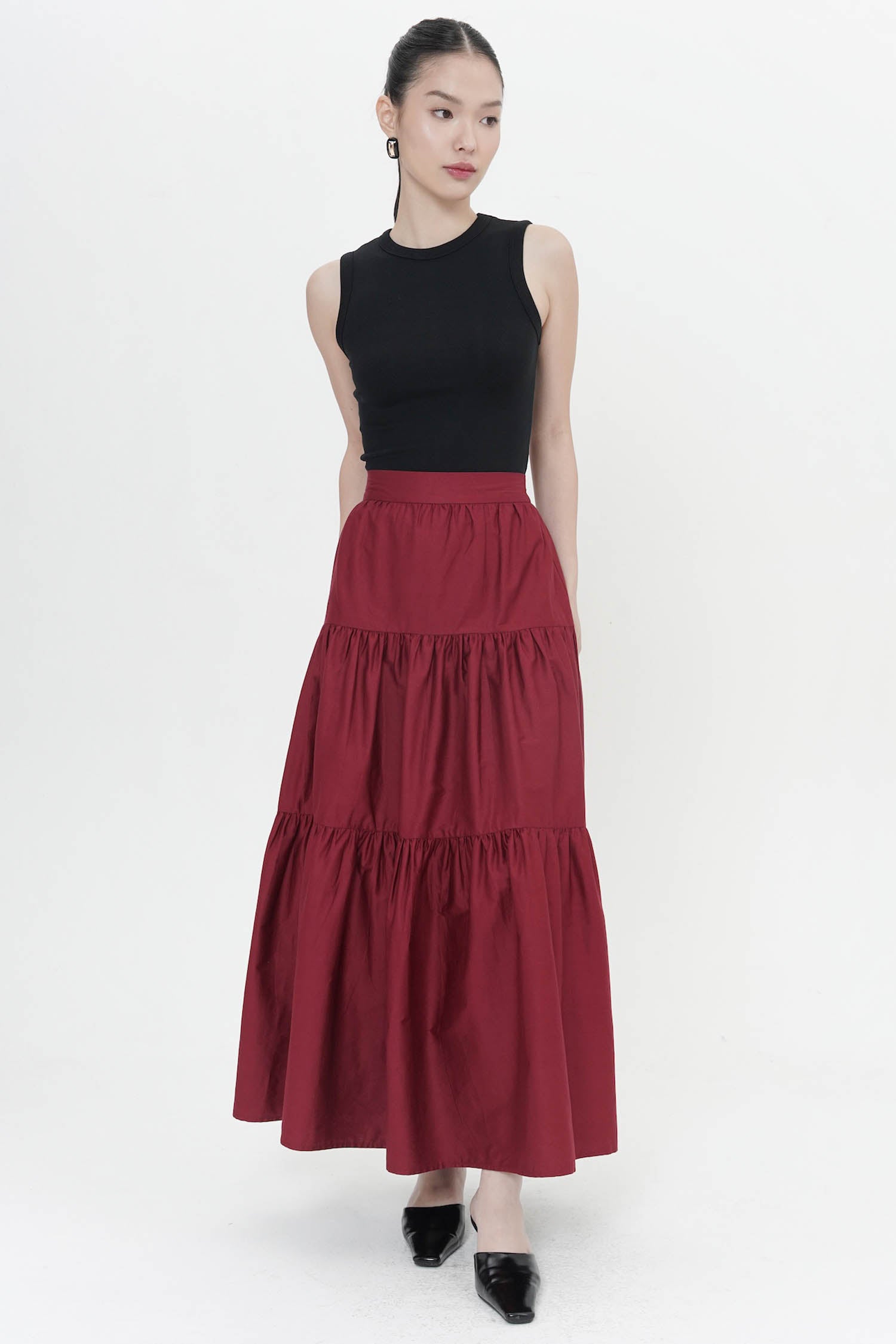 Ash Maxi Skirt In Maroon