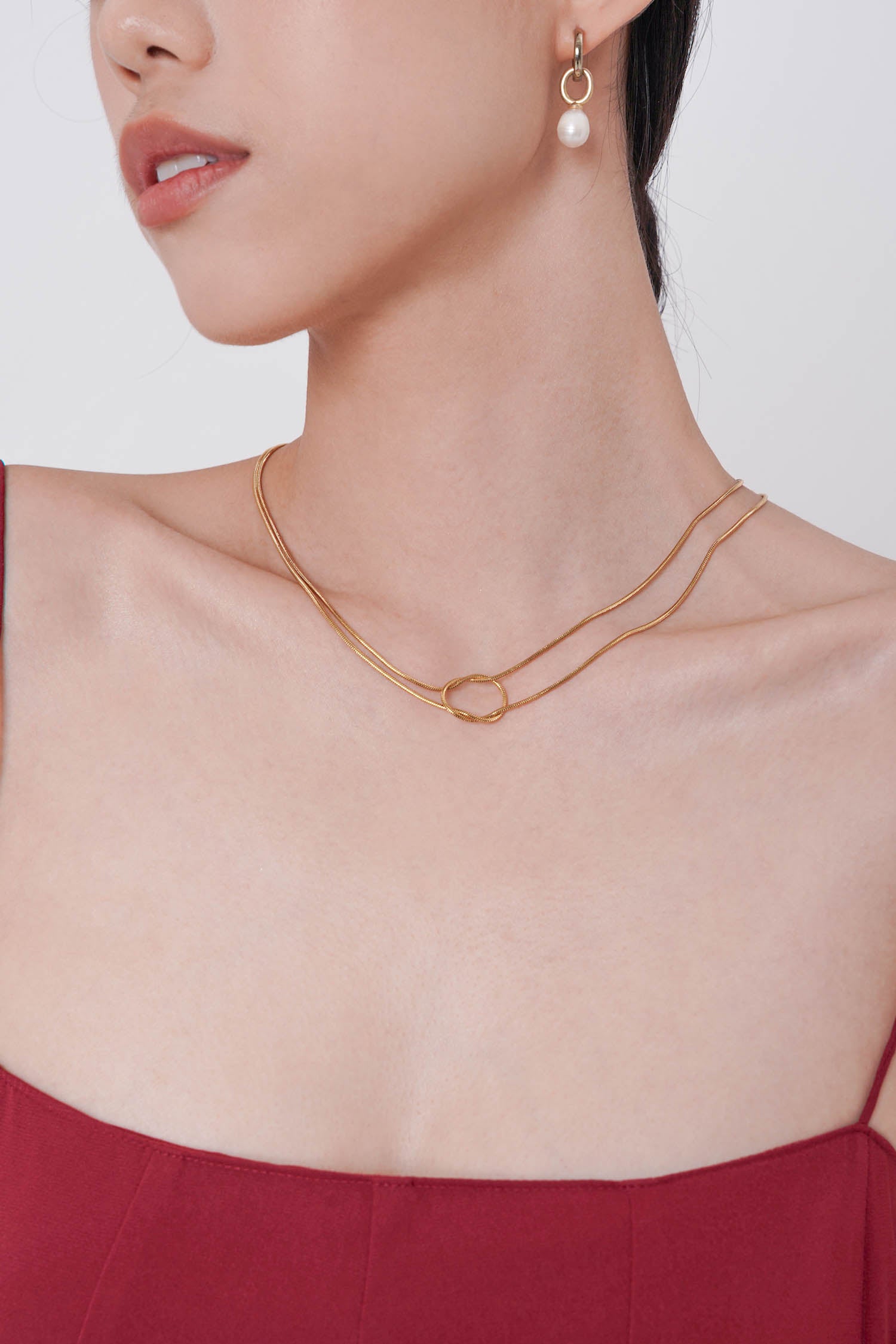 Double Knot Necklace in  Gold