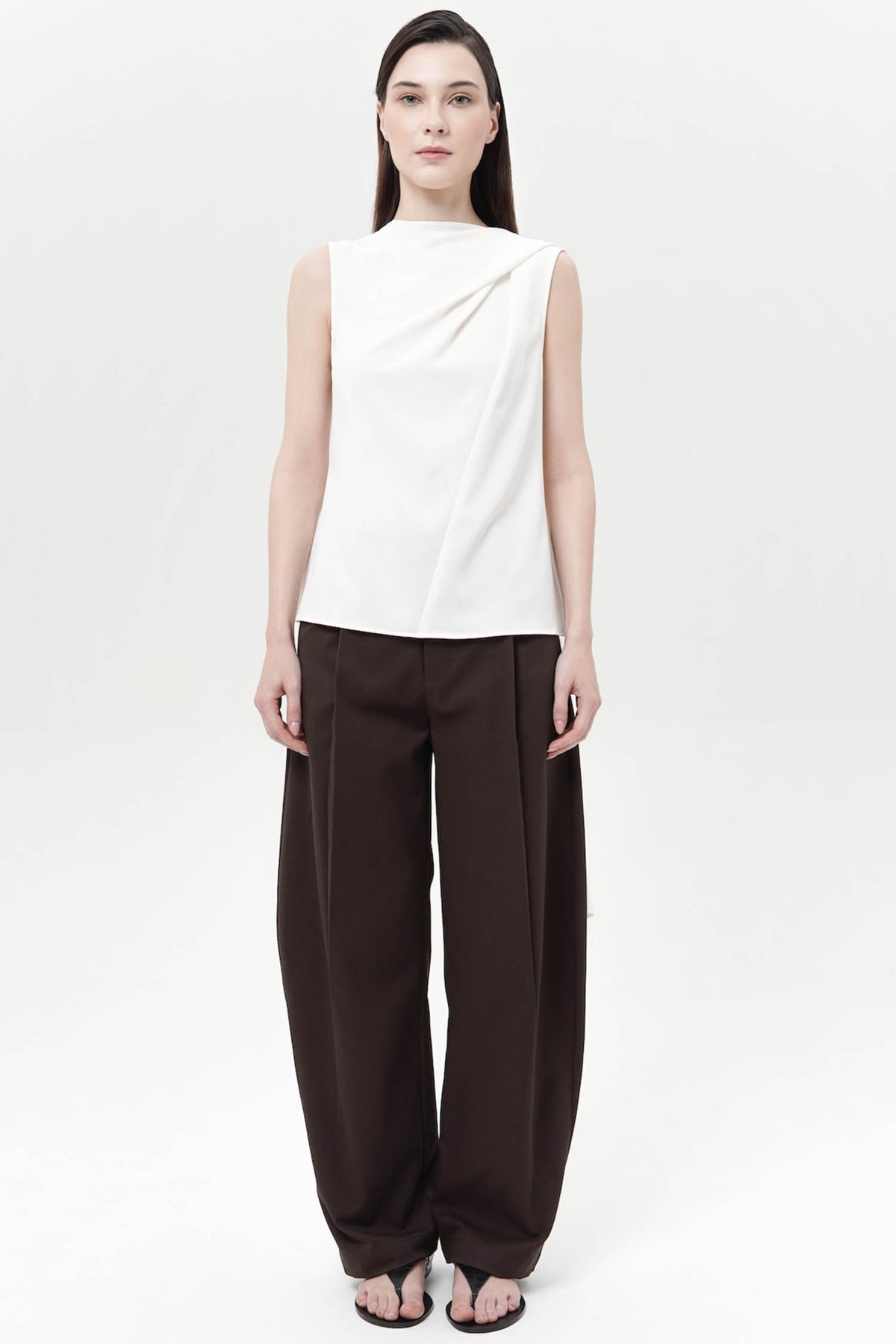Monia Shawl Blouse In Broken White