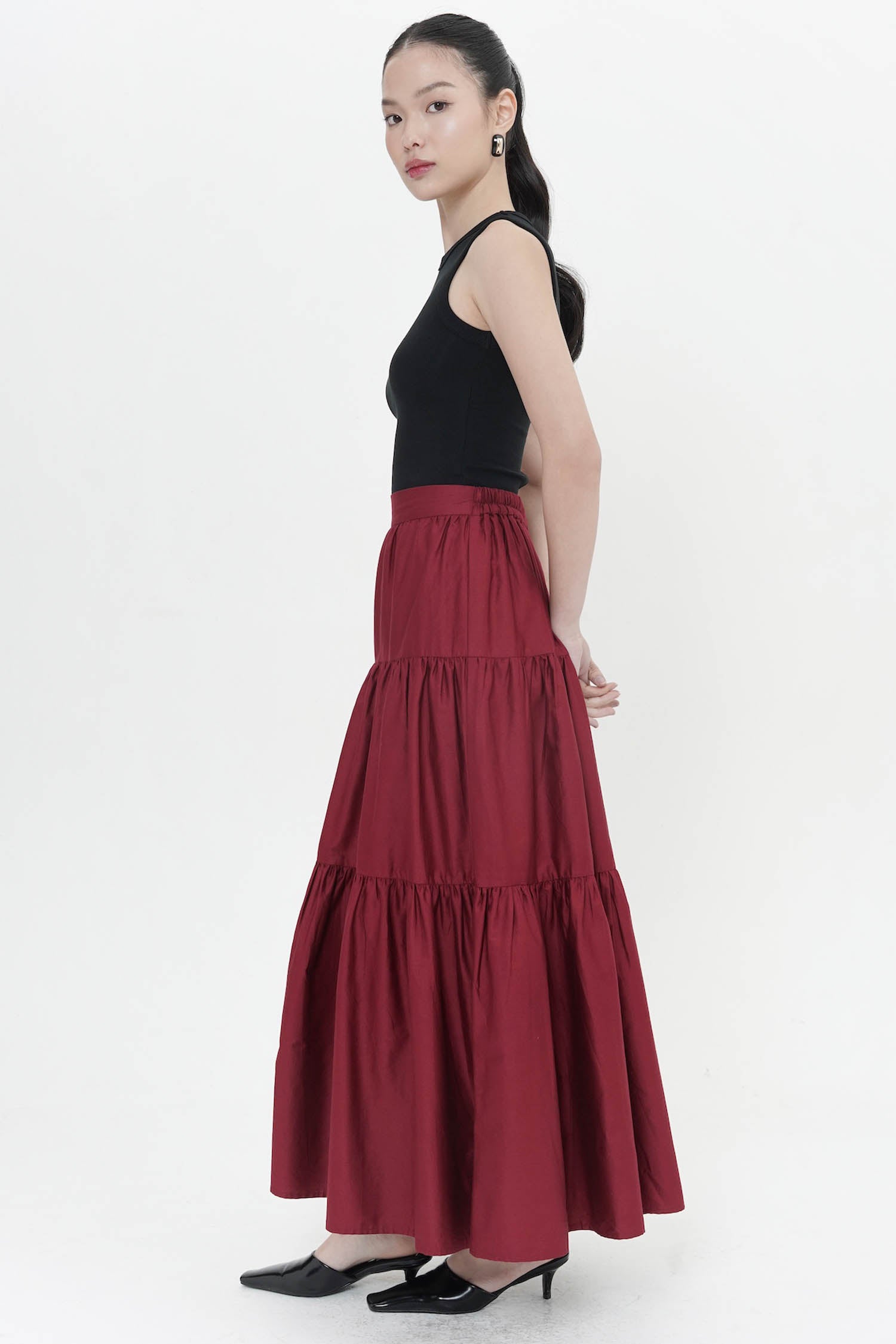 Ash Maxi Skirt In Maroon