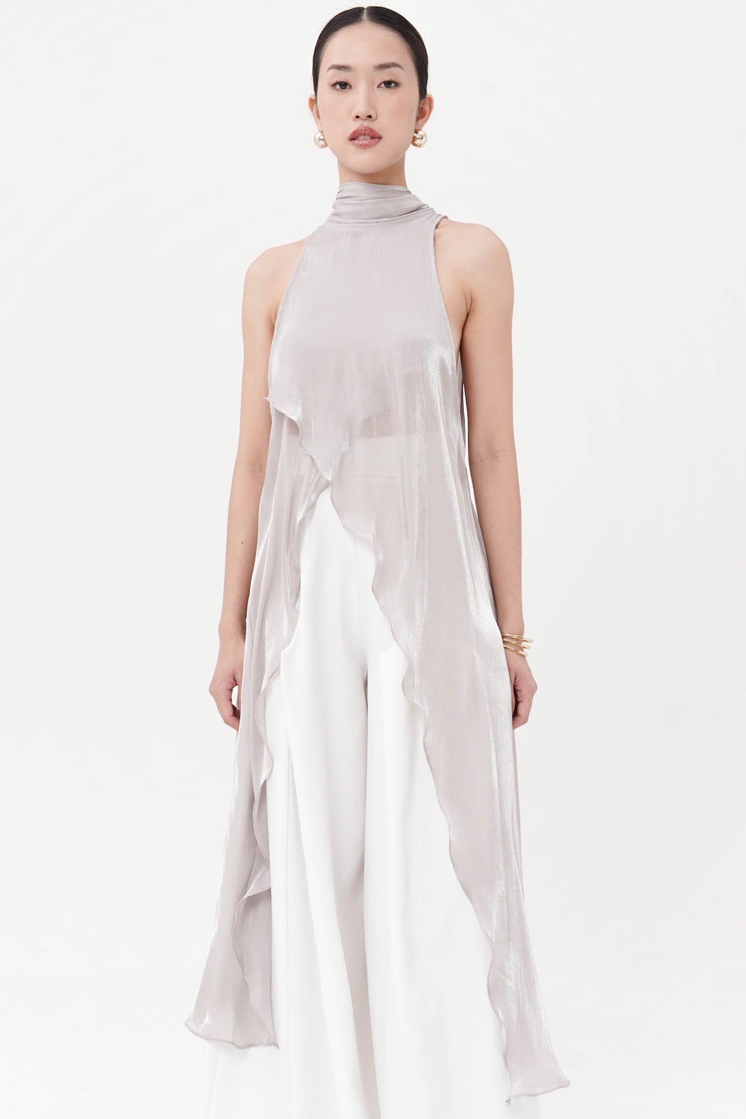 Heather Top In Silver