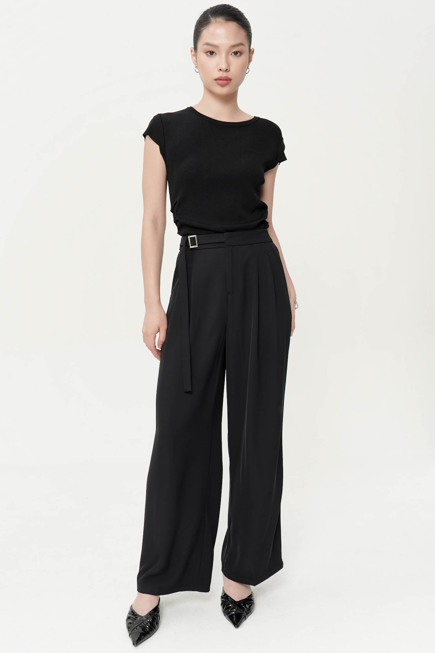 Cassidy Belted Trouser In Black