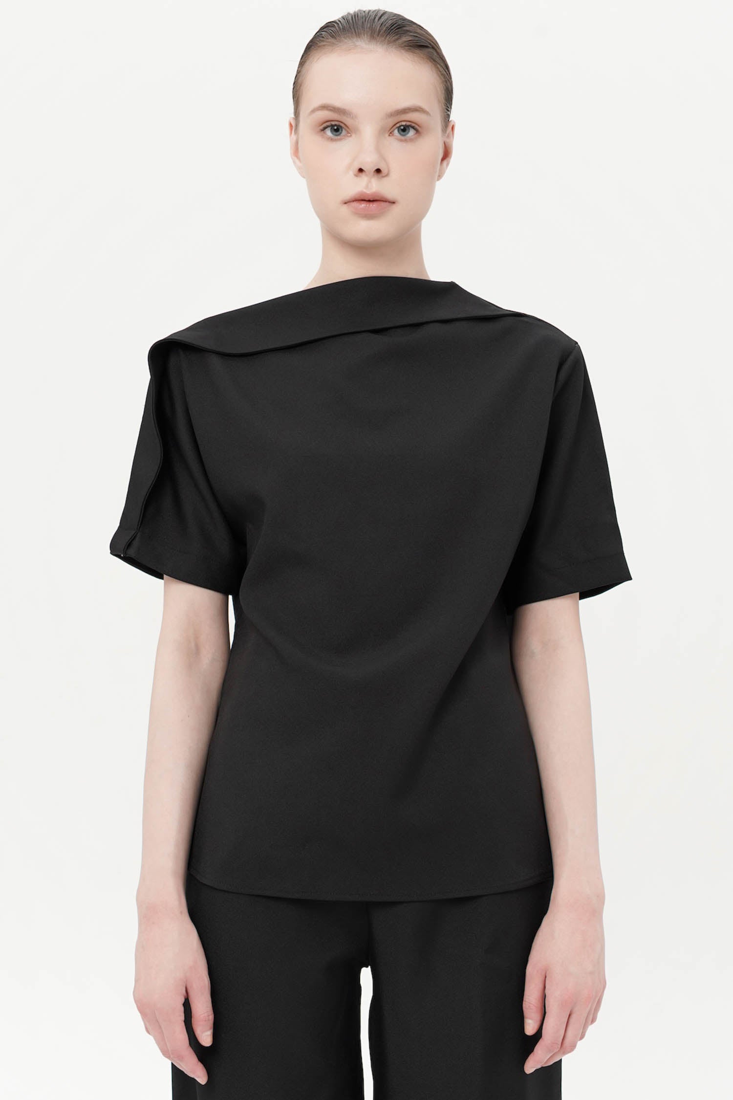 Auden Asymmetrical Blouse In Black
