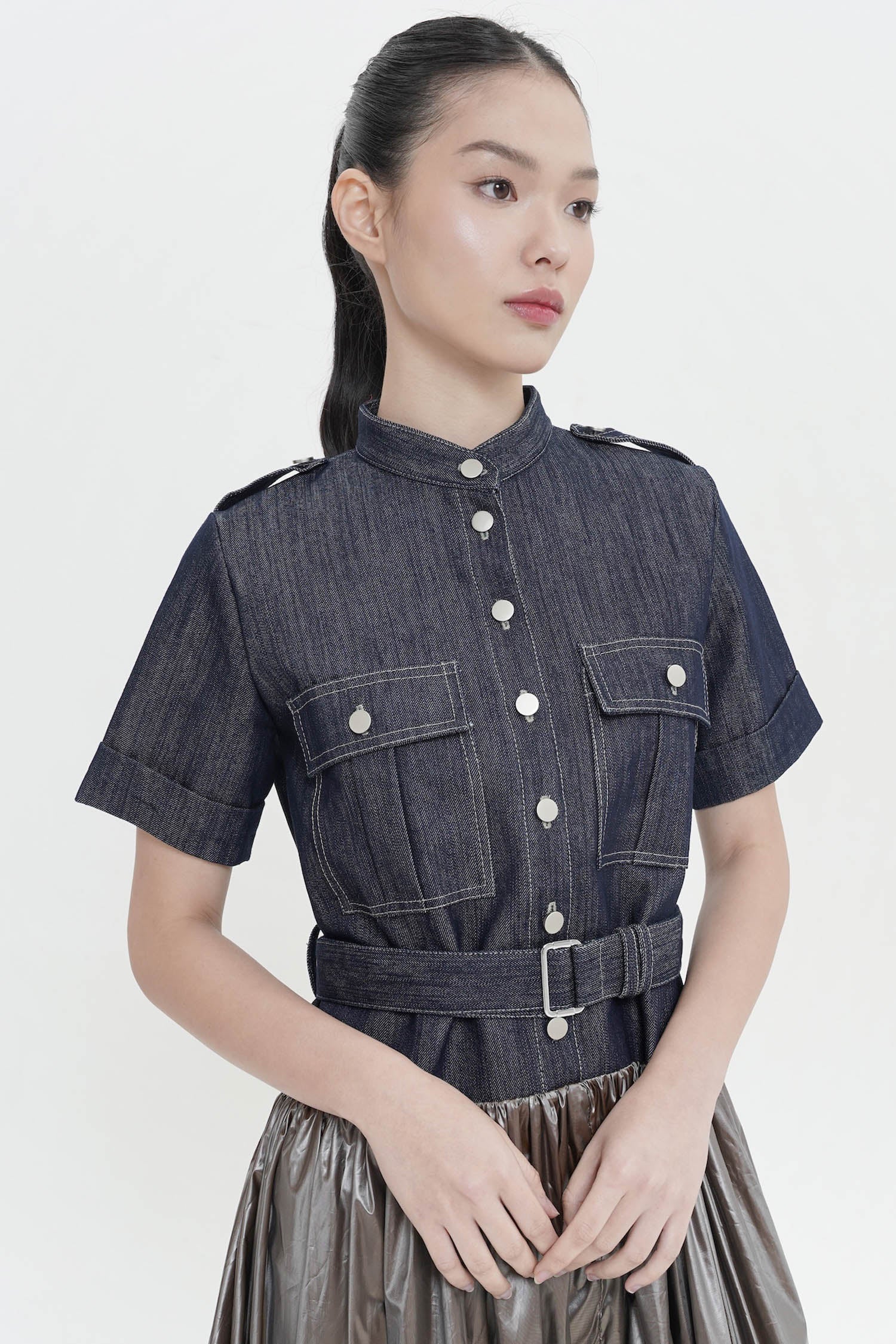 Vivienne Shirtdress Dark Blue-Green