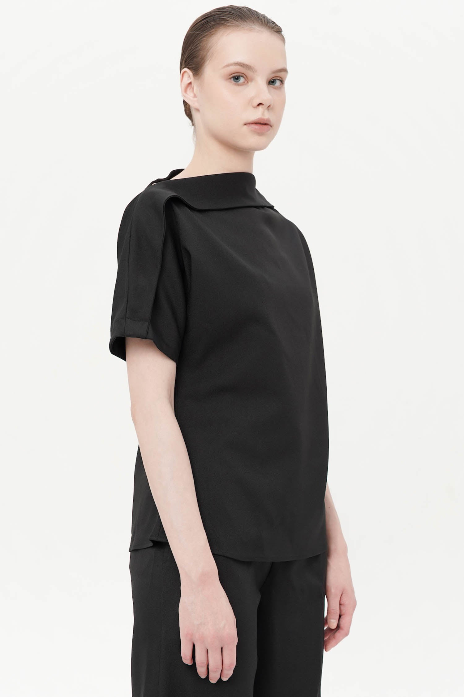 Auden Asymmetrical Blouse In Black