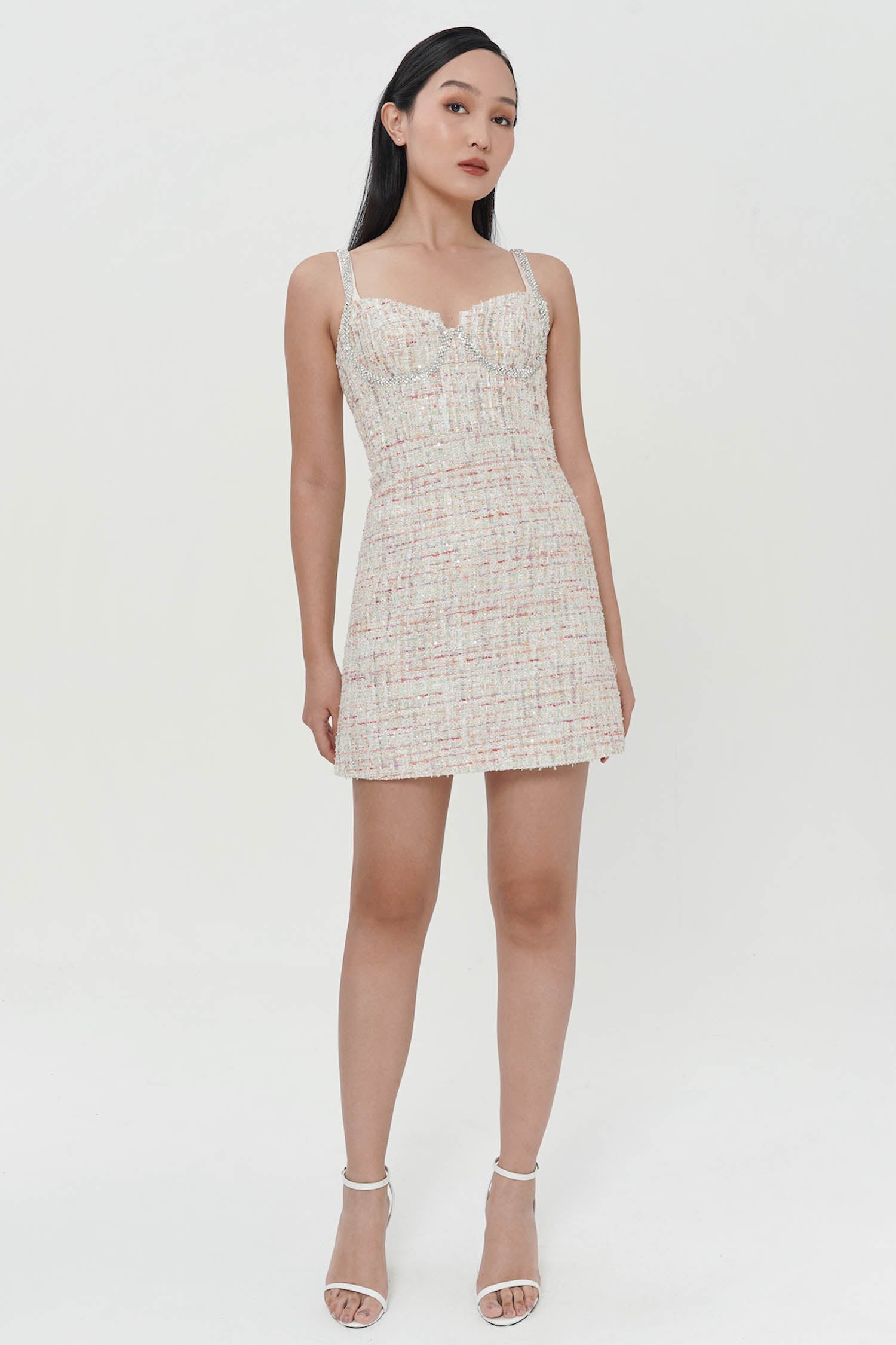 Iskra Embellished Tweed Mini Dress